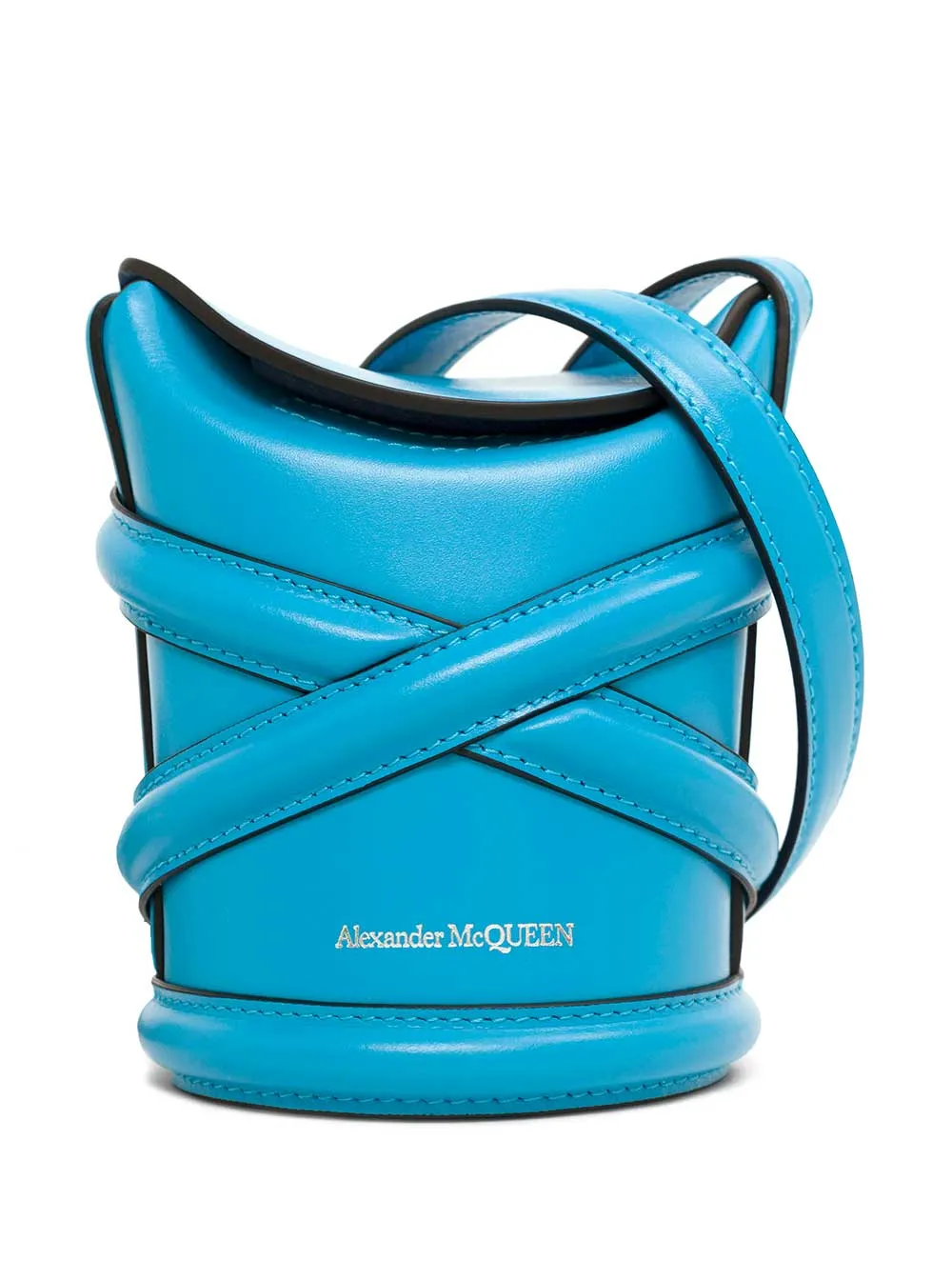 Alexander McQueen Logo Embossed The Mini Curve Bucket Bag