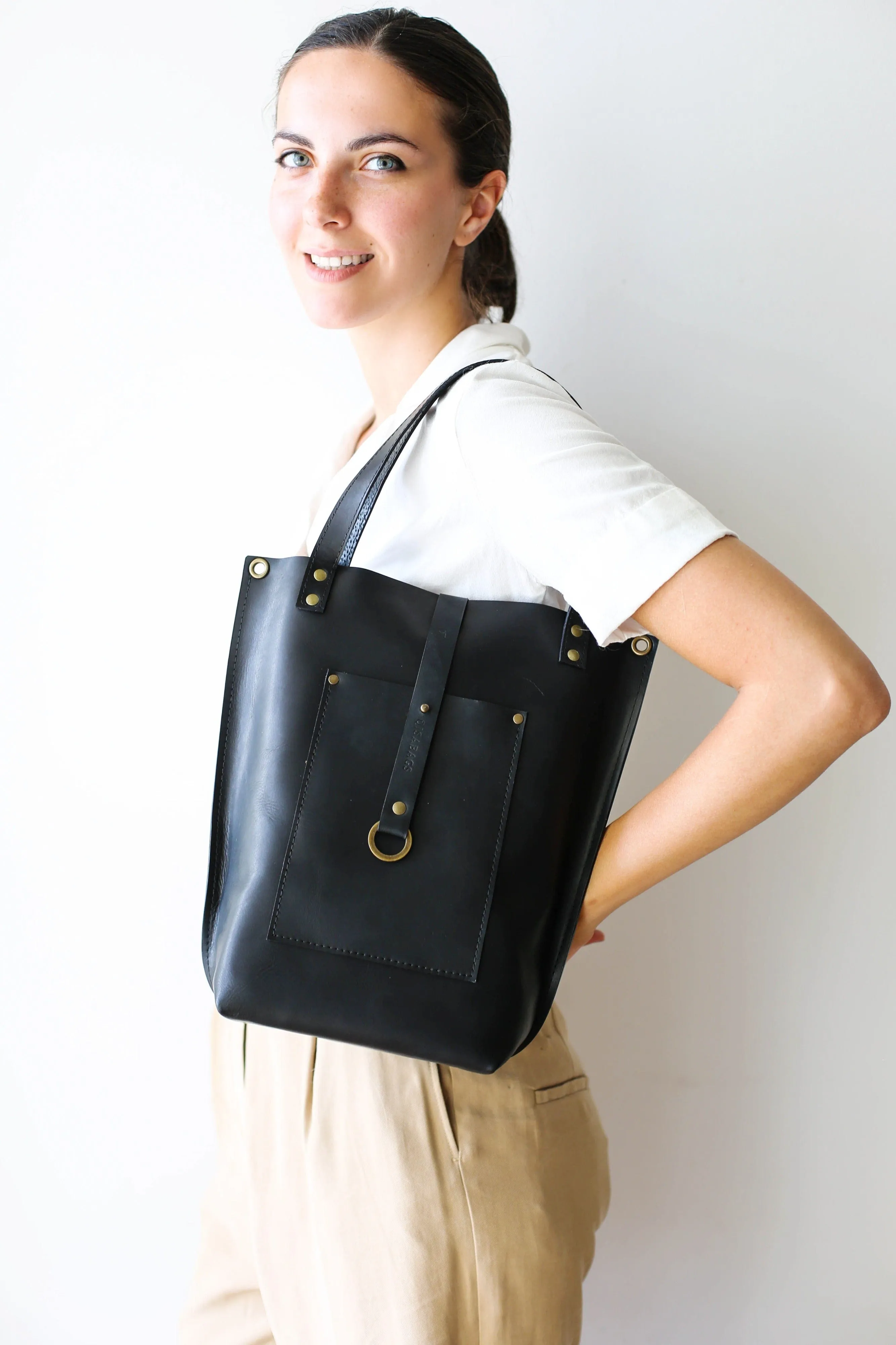 Black Leather Tote