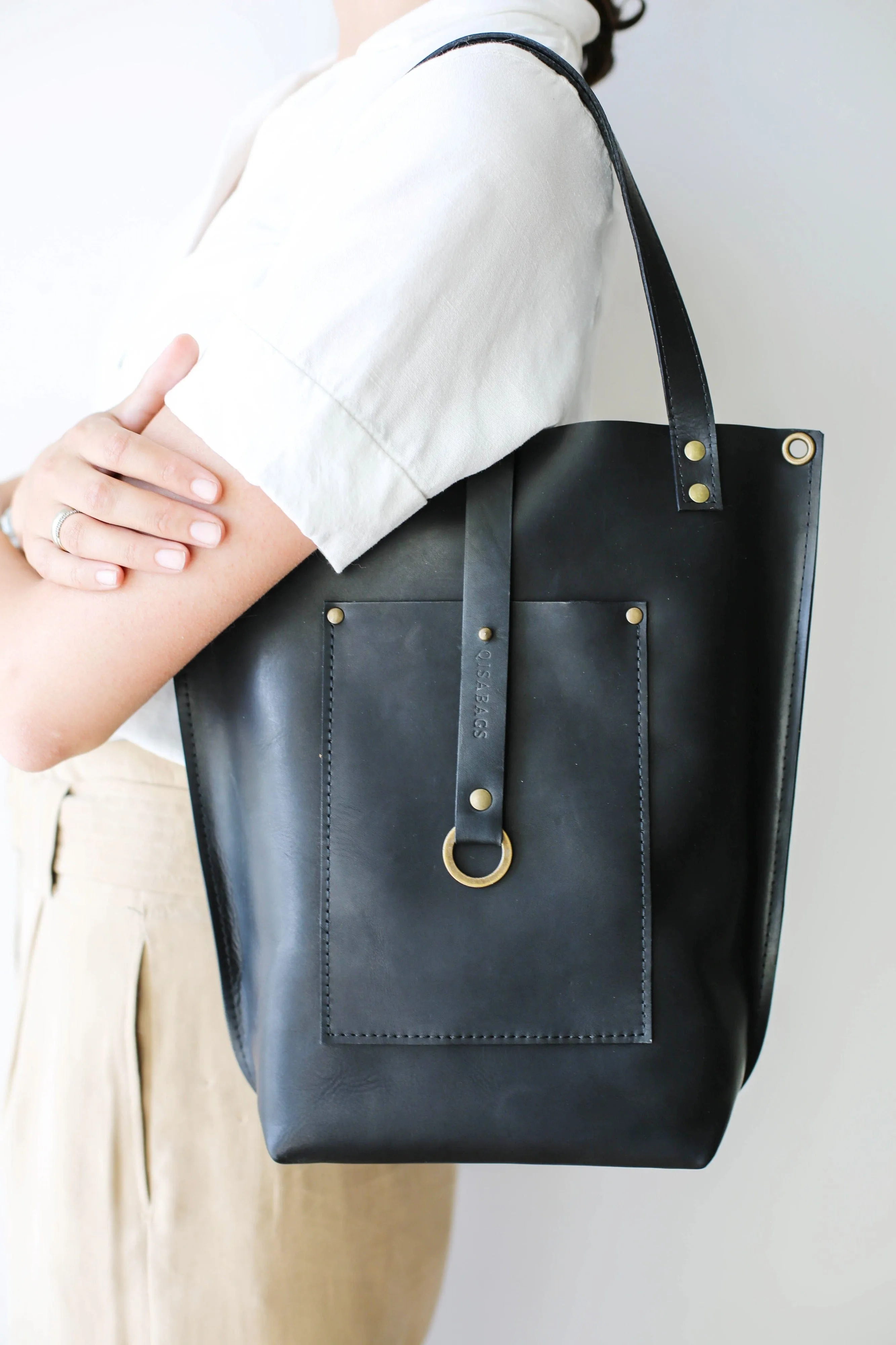 Black Leather Tote