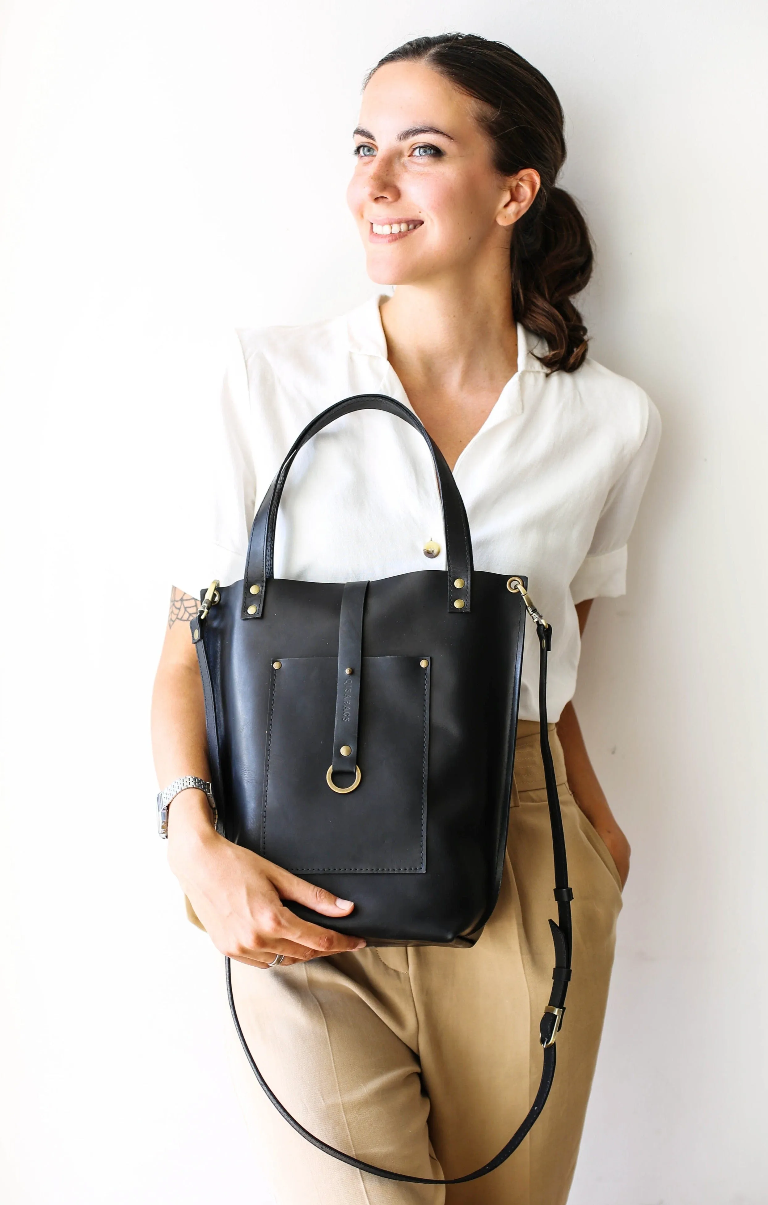 Black Leather Tote