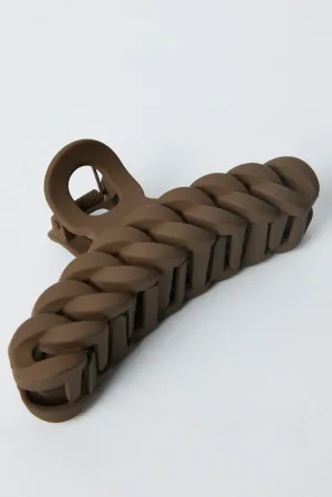 Brown Lock Chain Shaped Hair Claw Clip
