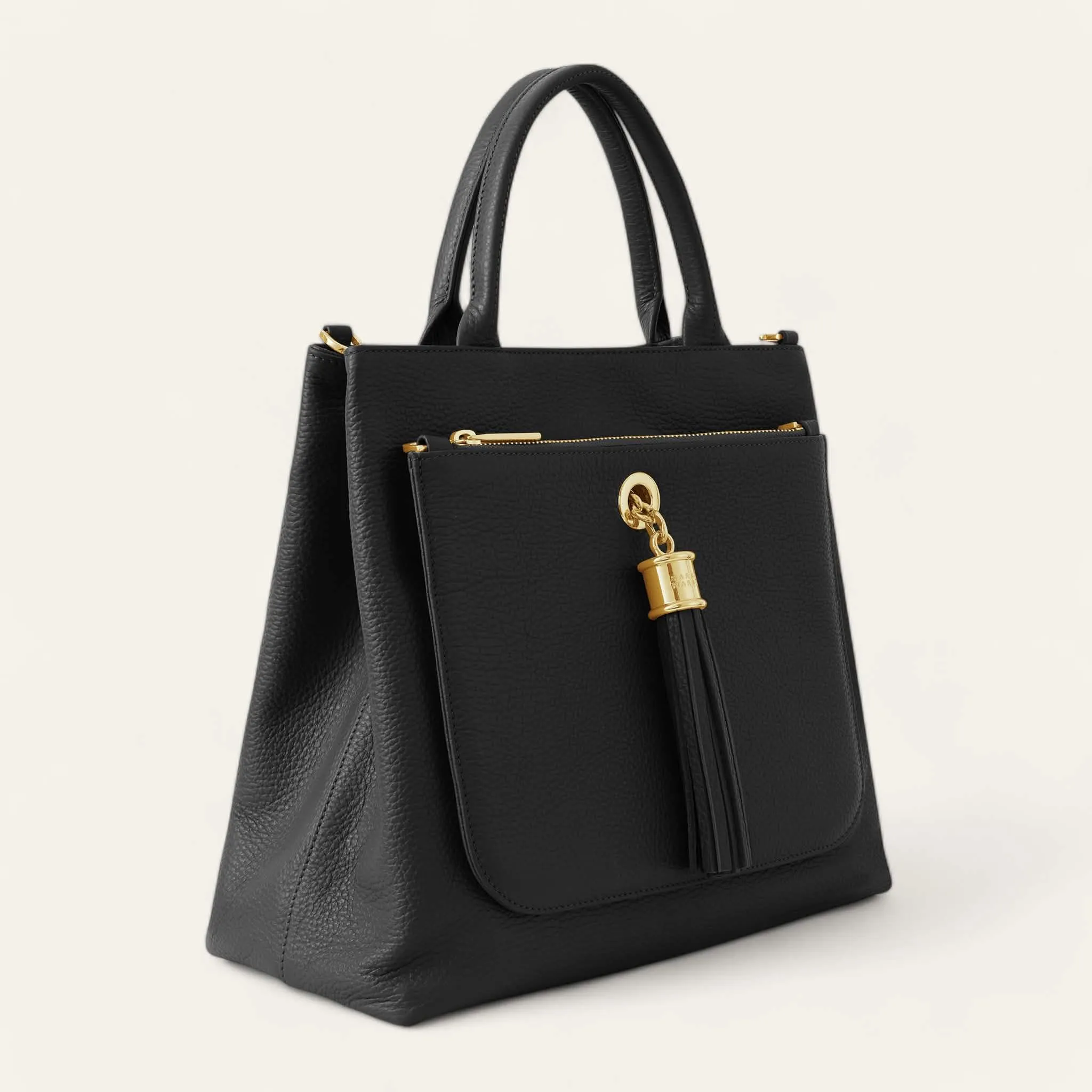 Dahlia Tote | Black with Gold hardware