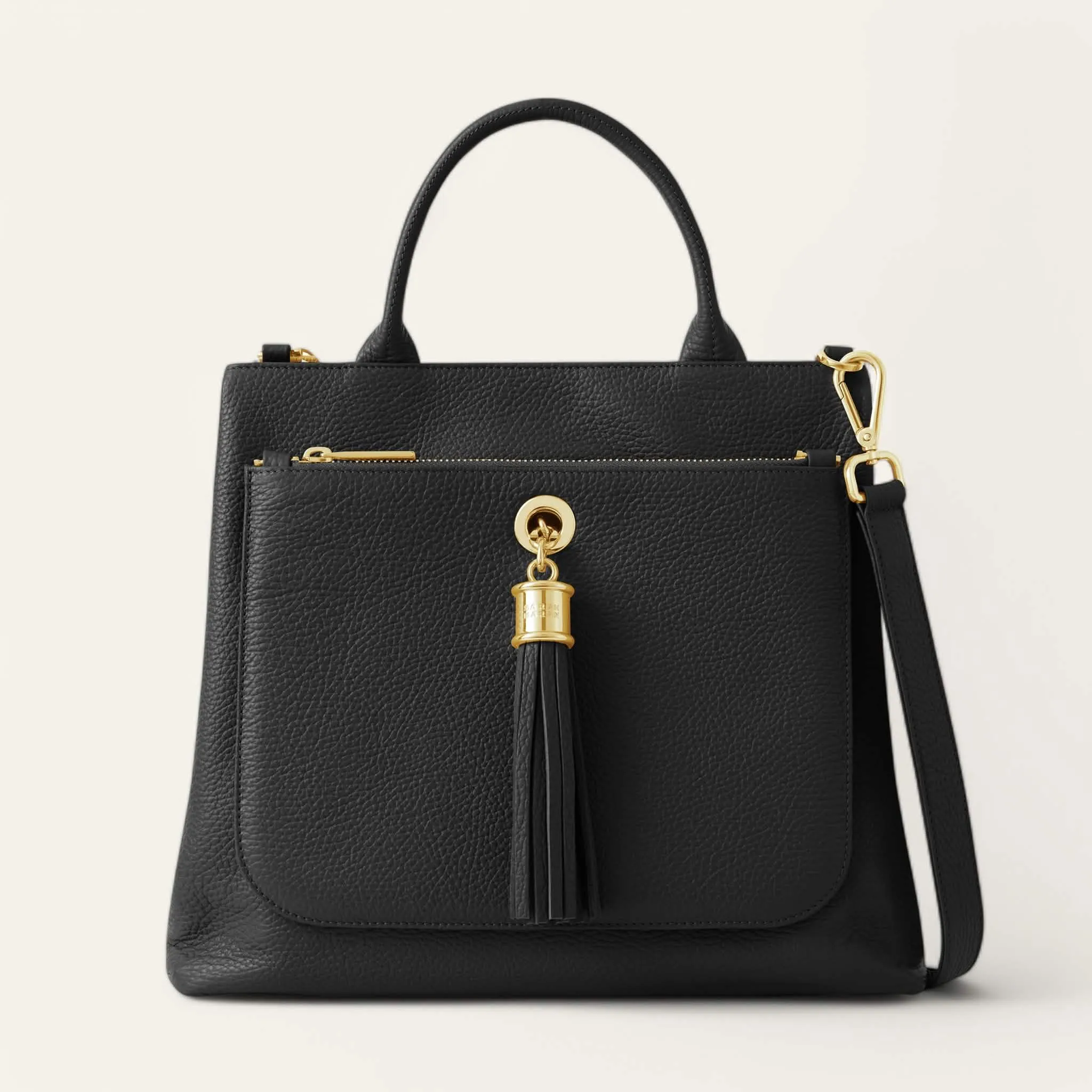 Dahlia Tote | Black with Gold hardware