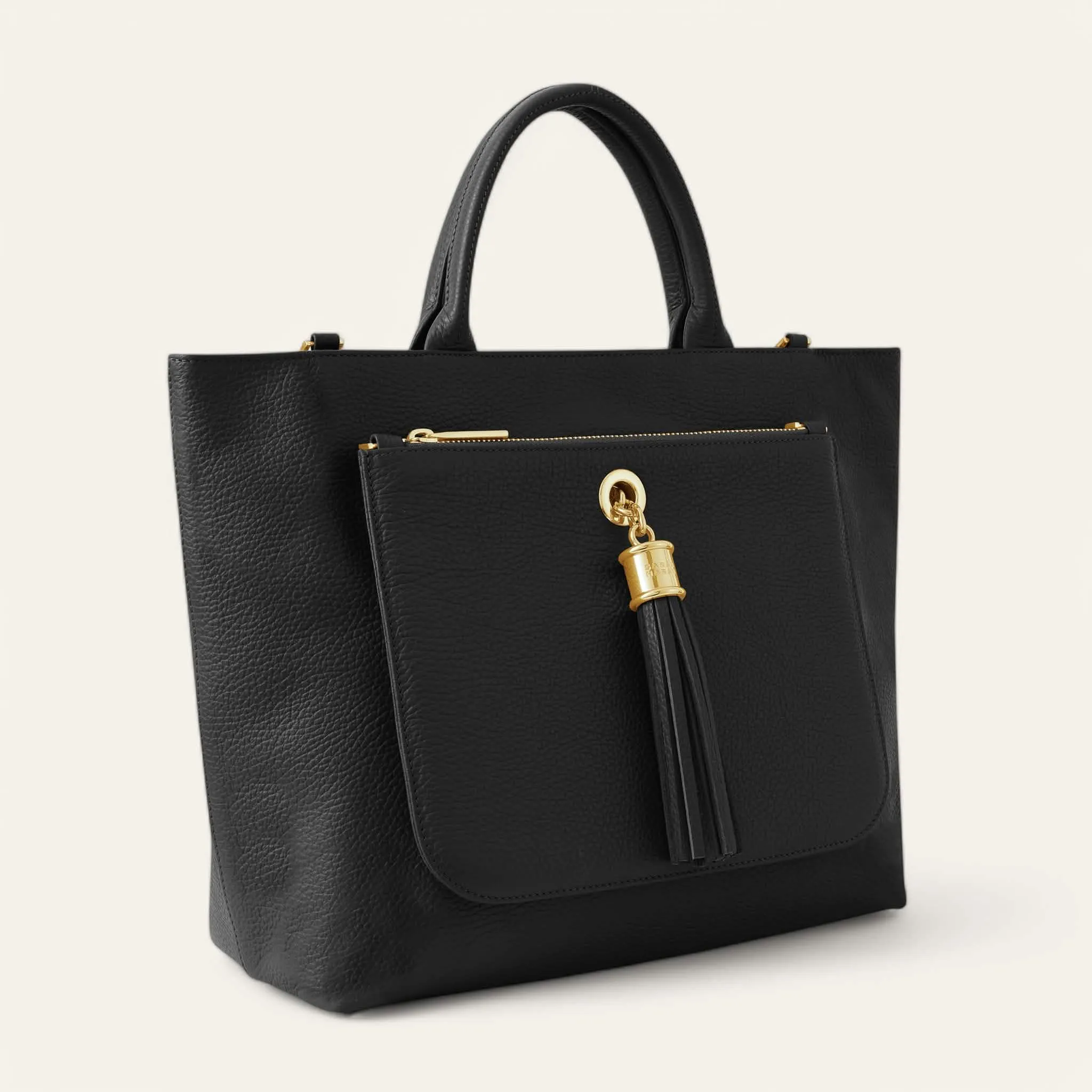 Dahlia Tote | Black with Gold hardware