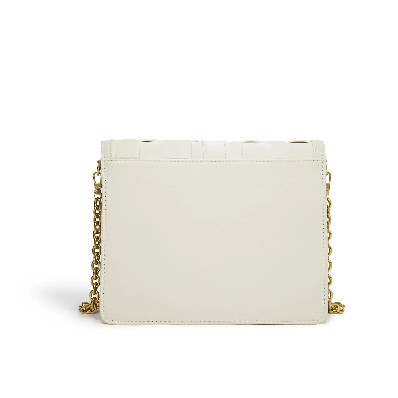 Daisy Vegan Leather Shoulder & Crossbody Bag | White