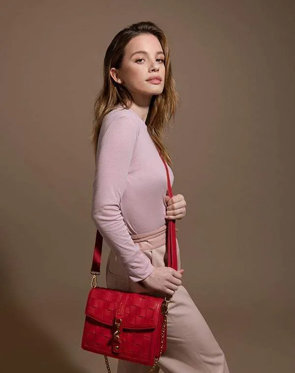 Daisy Vegan Leather Shoulder & Crossbody Bag | White