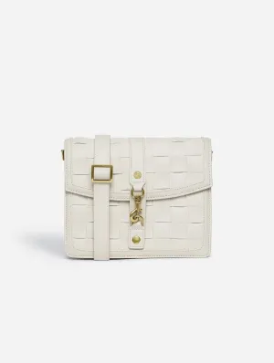 Daisy Vegan Leather Shoulder & Crossbody Bag | White