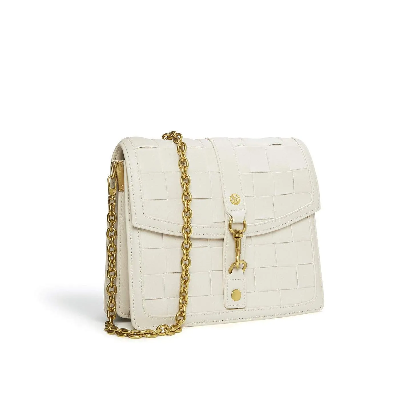 Daisy Vegan Leather Shoulder & Crossbody Bag | White