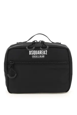 Dsquared2 Logo Printed Zipped Makeup Bag