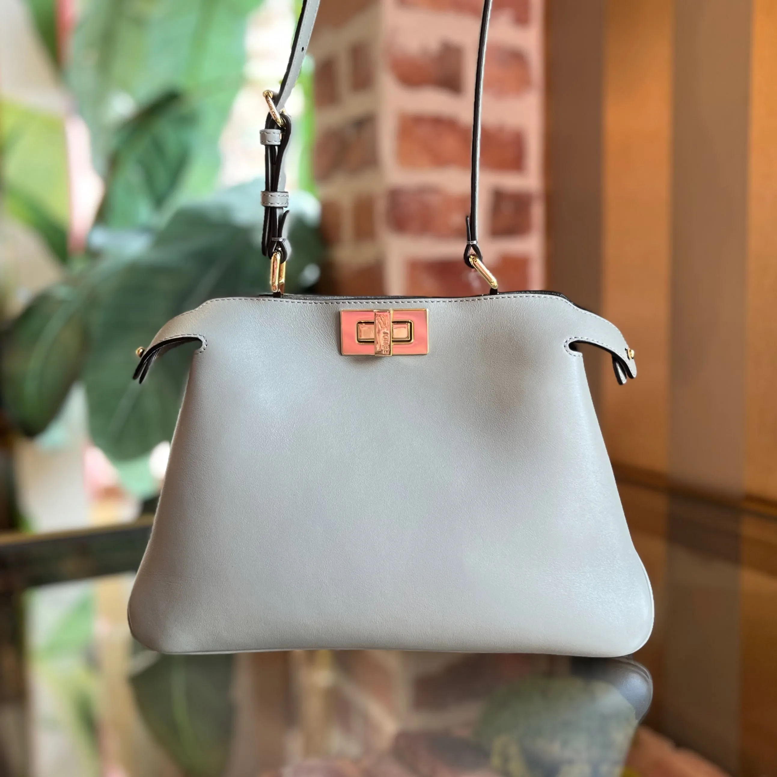 FENDI Peekaboo Small Soft Calfskin Tote Bag