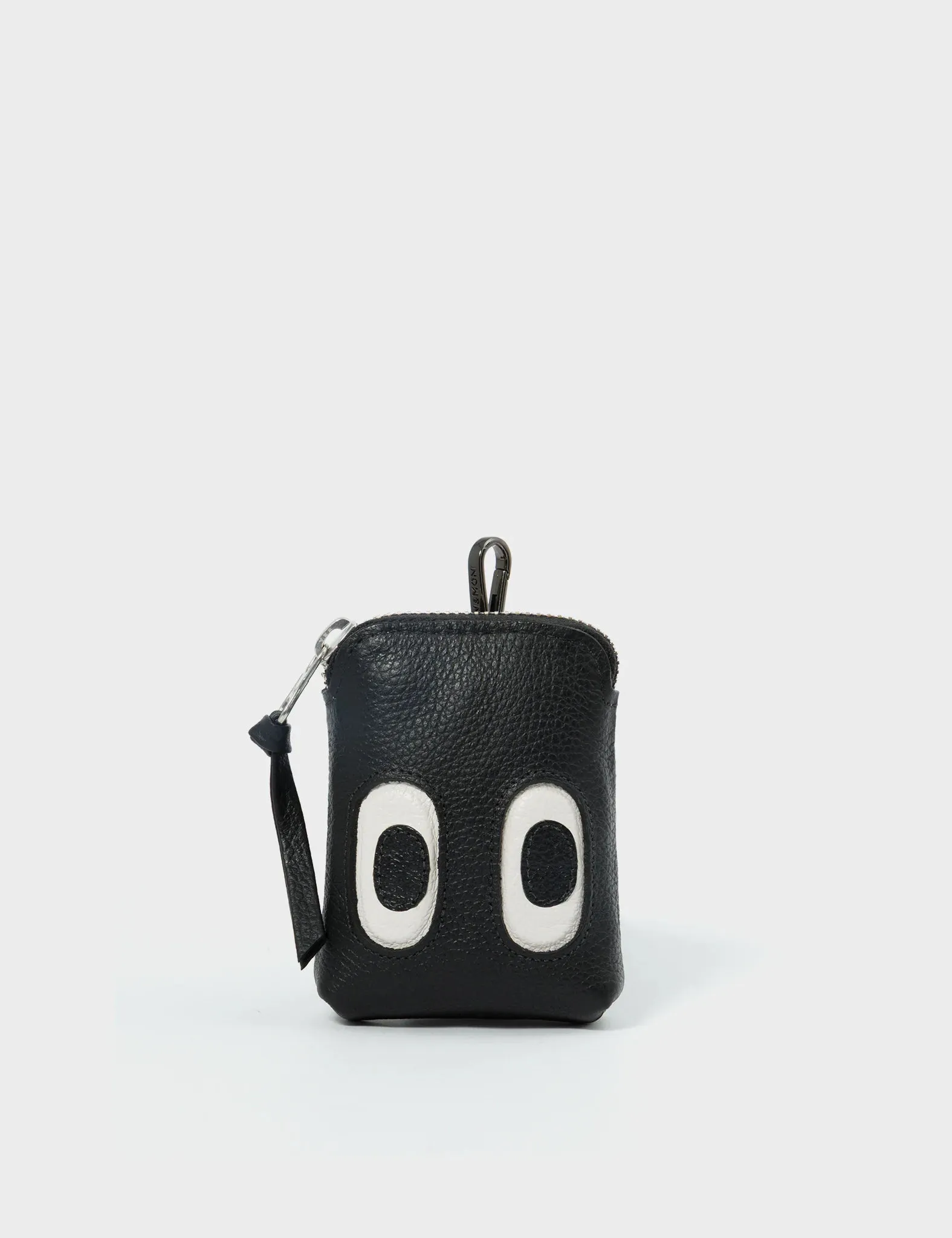 Florence Pouch Charm - Black Leather Keychain Look Up 👀
