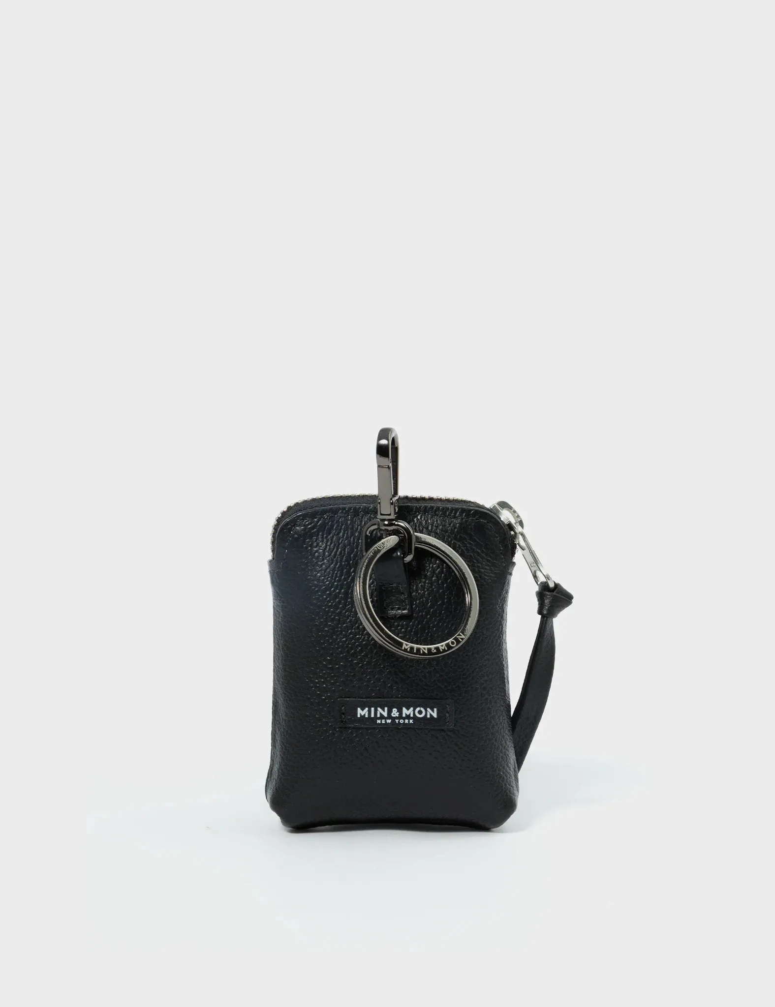 Florence Pouch Charm - Black Leather Keychain Look Up 👀