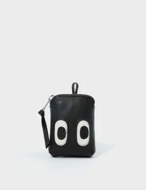 Florence Pouch Charm - Black Leather Keychain Look Up 👀