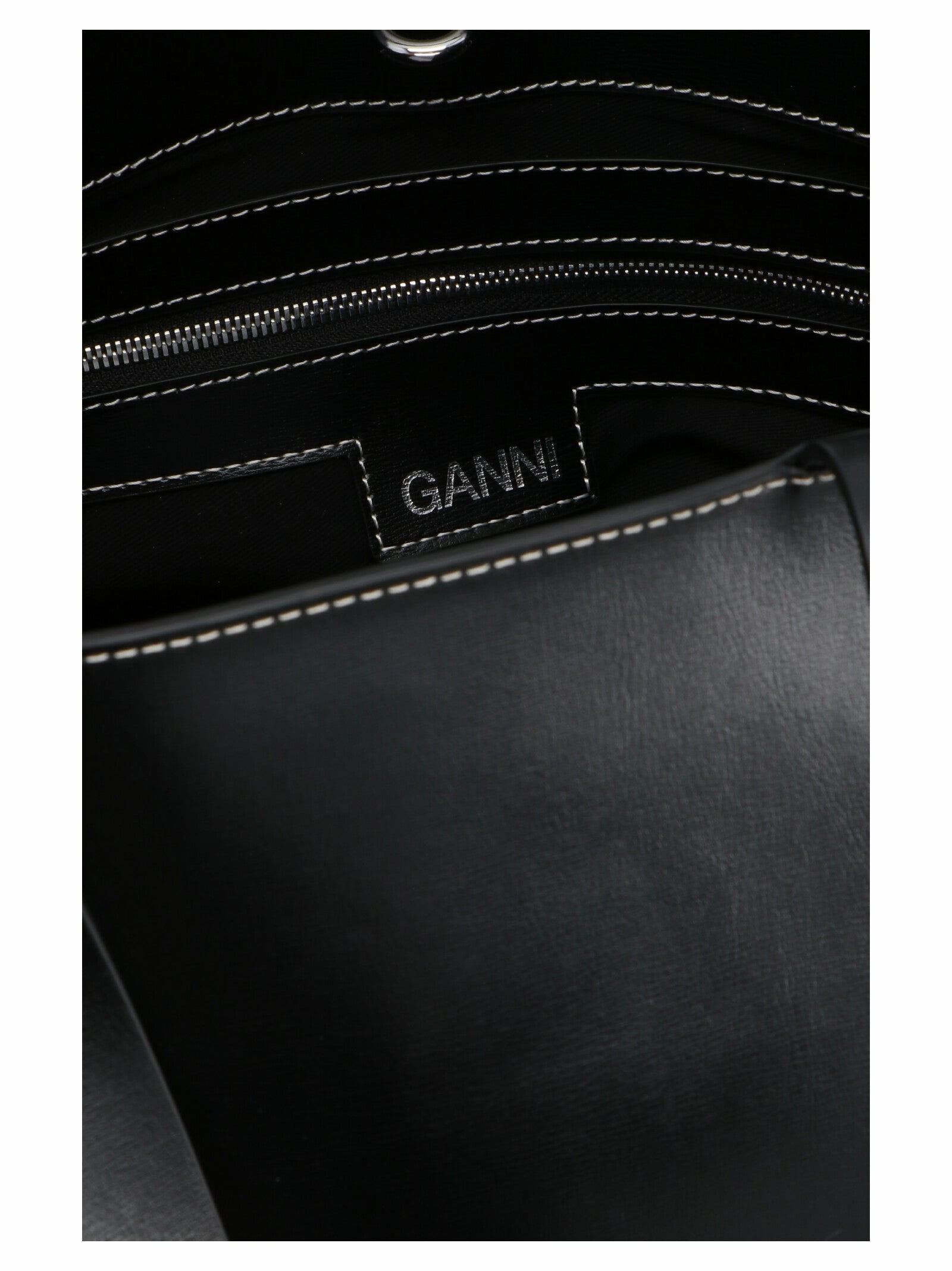 Ganni Logo Embossed Tote Bag