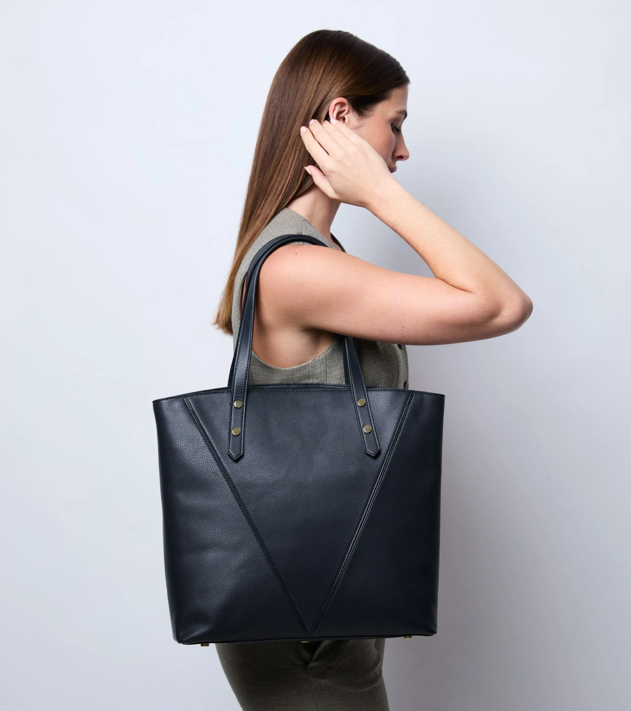 Honor Vegan Bio-Based Bamboo Leather Tote Bag | Black