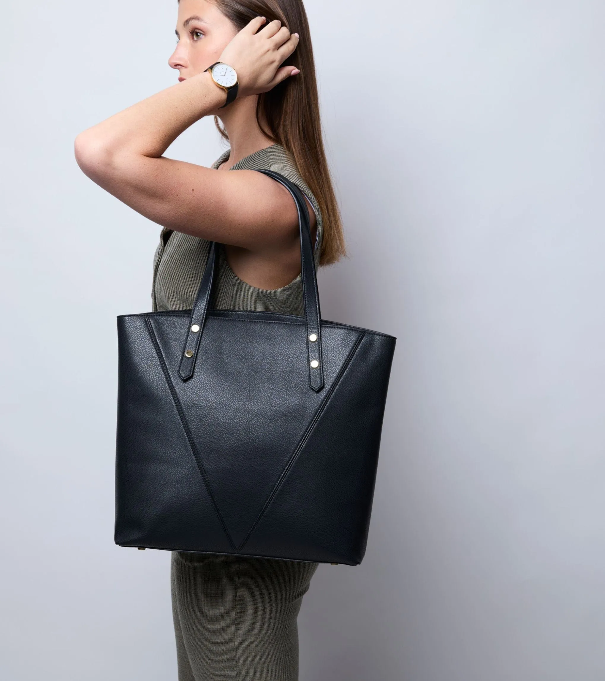Honor Vegan Bio-Based Bamboo Leather Tote Bag | Black