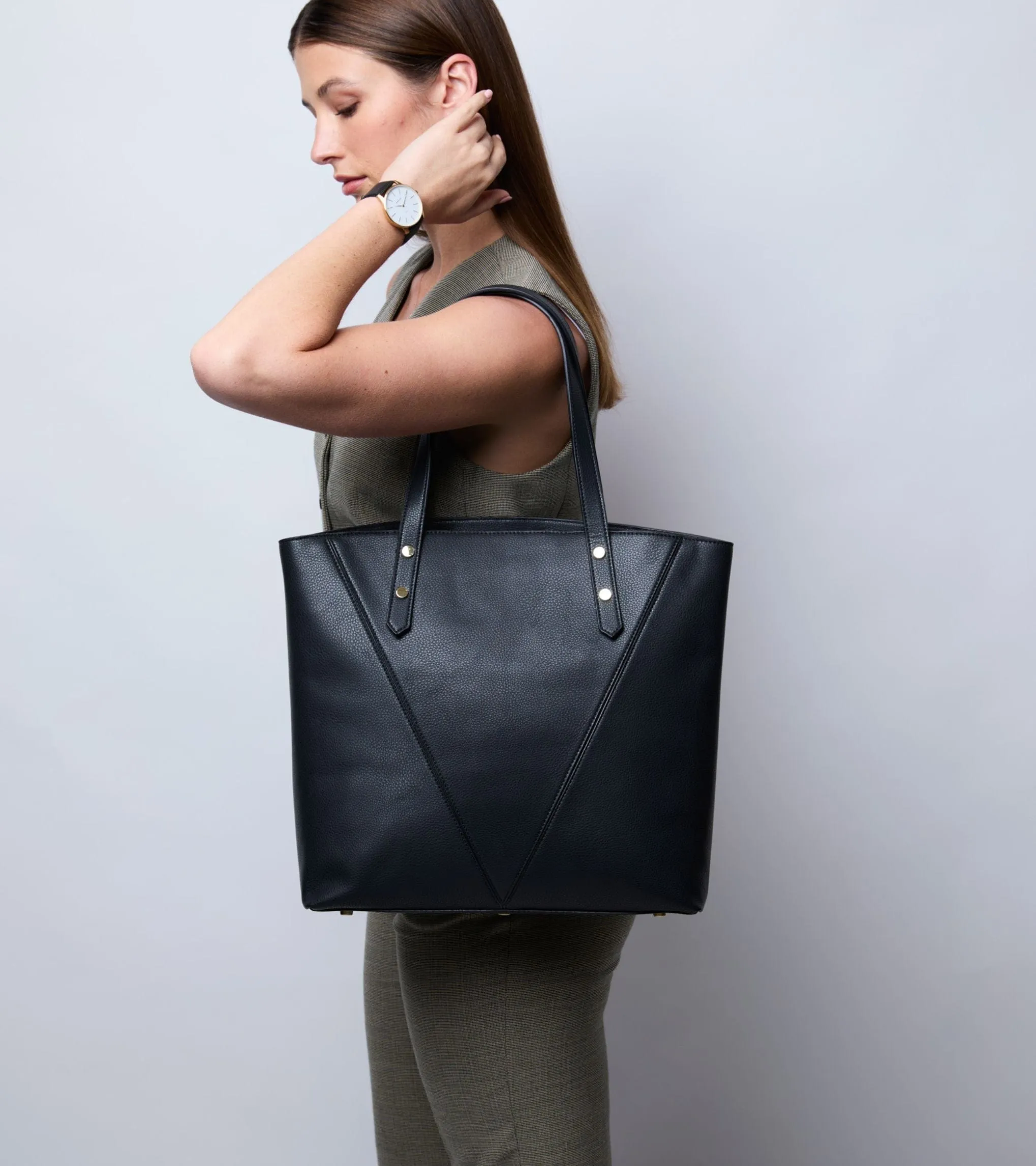 Honor Vegan Bio-Based Bamboo Leather Tote Bag | Black