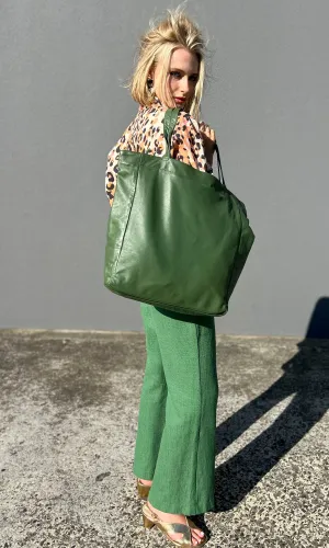 HOSS Leather  Parker Tote - Green