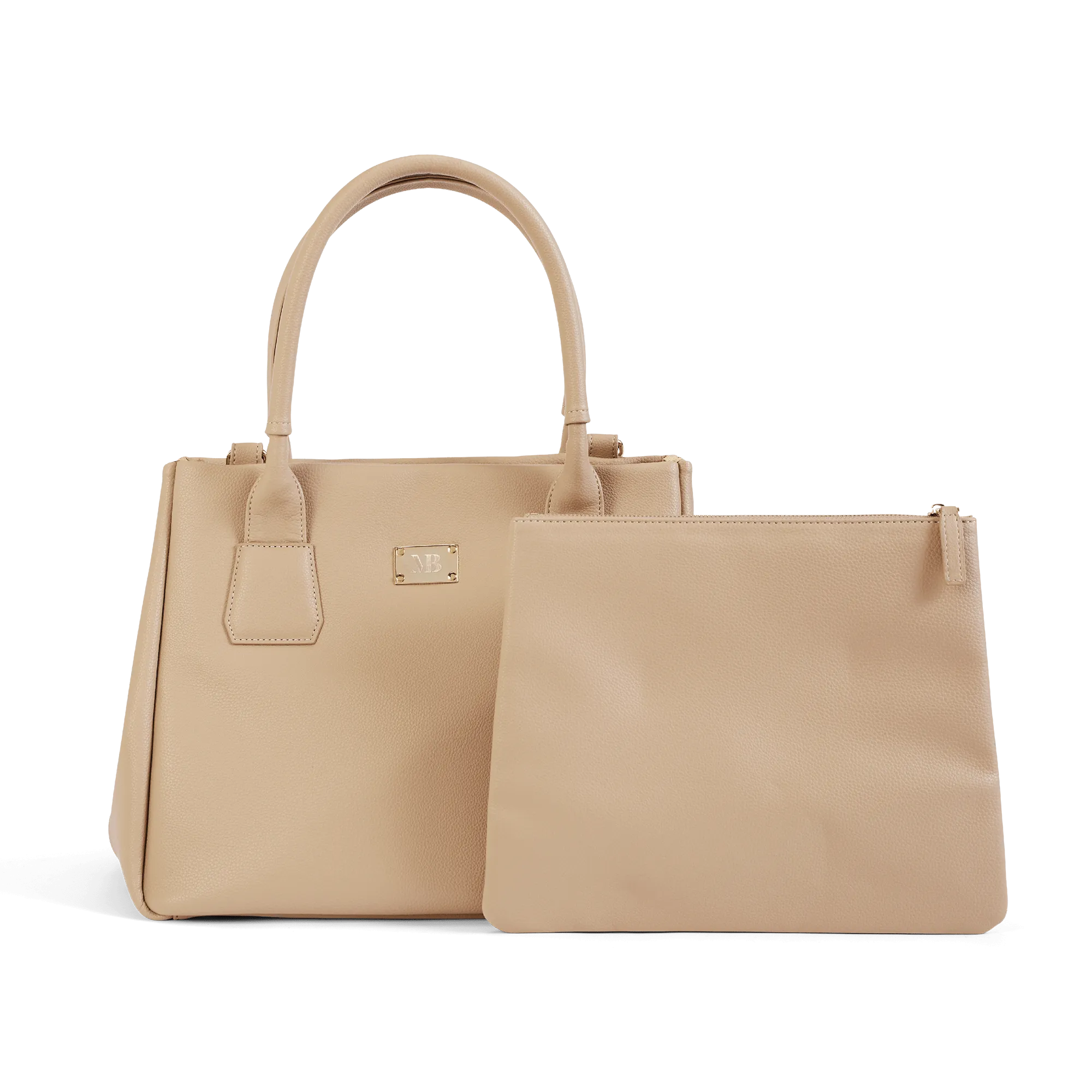 Indy Vegan Leather Tote Bag | Beige