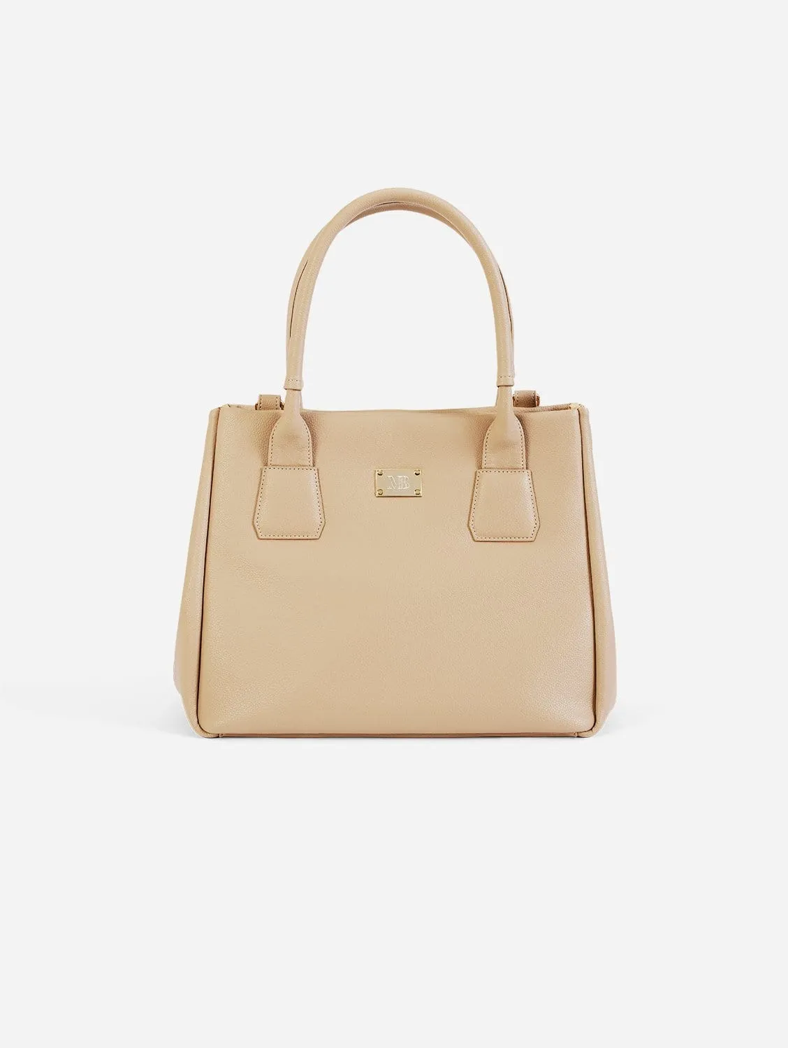 Indy Vegan Leather Tote Bag | Beige