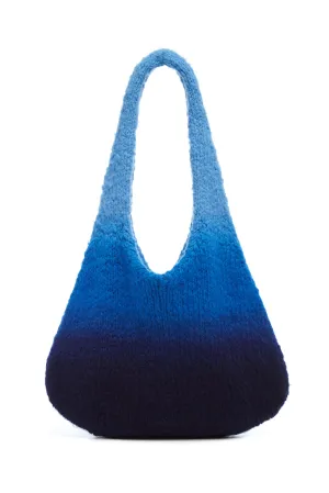 Ino Knit Hobo Bag in Dip Dye Skye Blue Welfat Cashmere