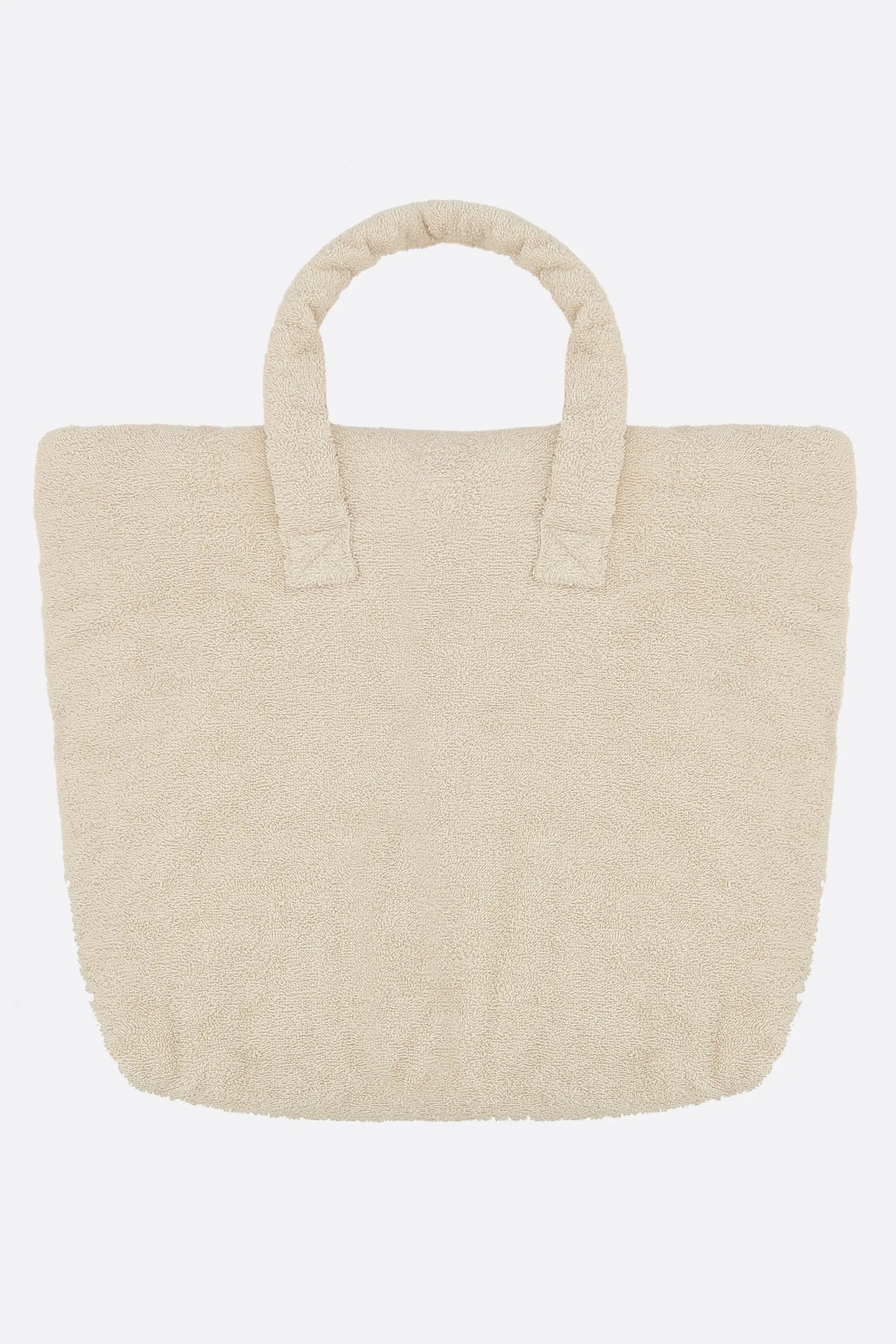 logo embroidered terry cloth tote bag