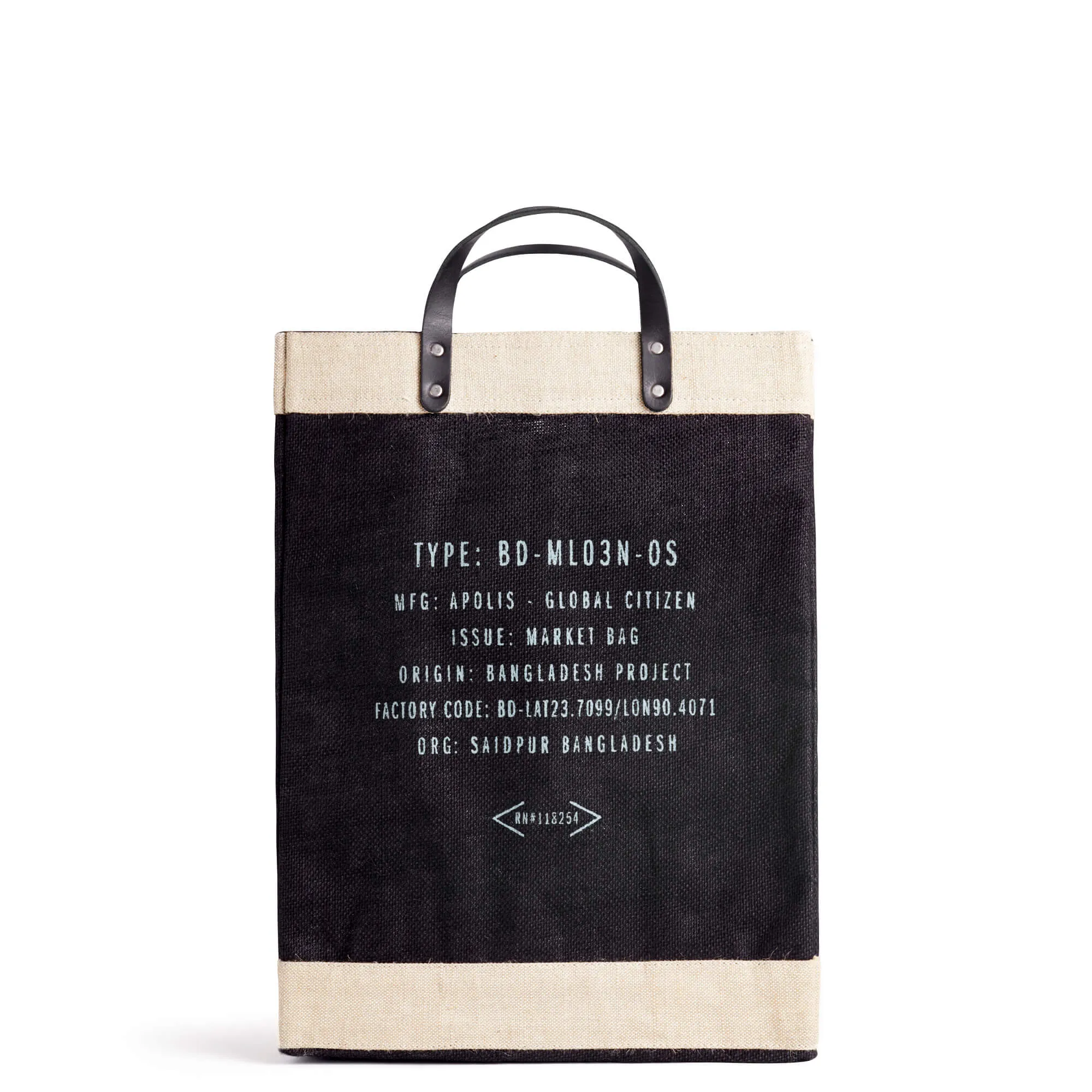 Market Bag in Black for L.A. MALIBU