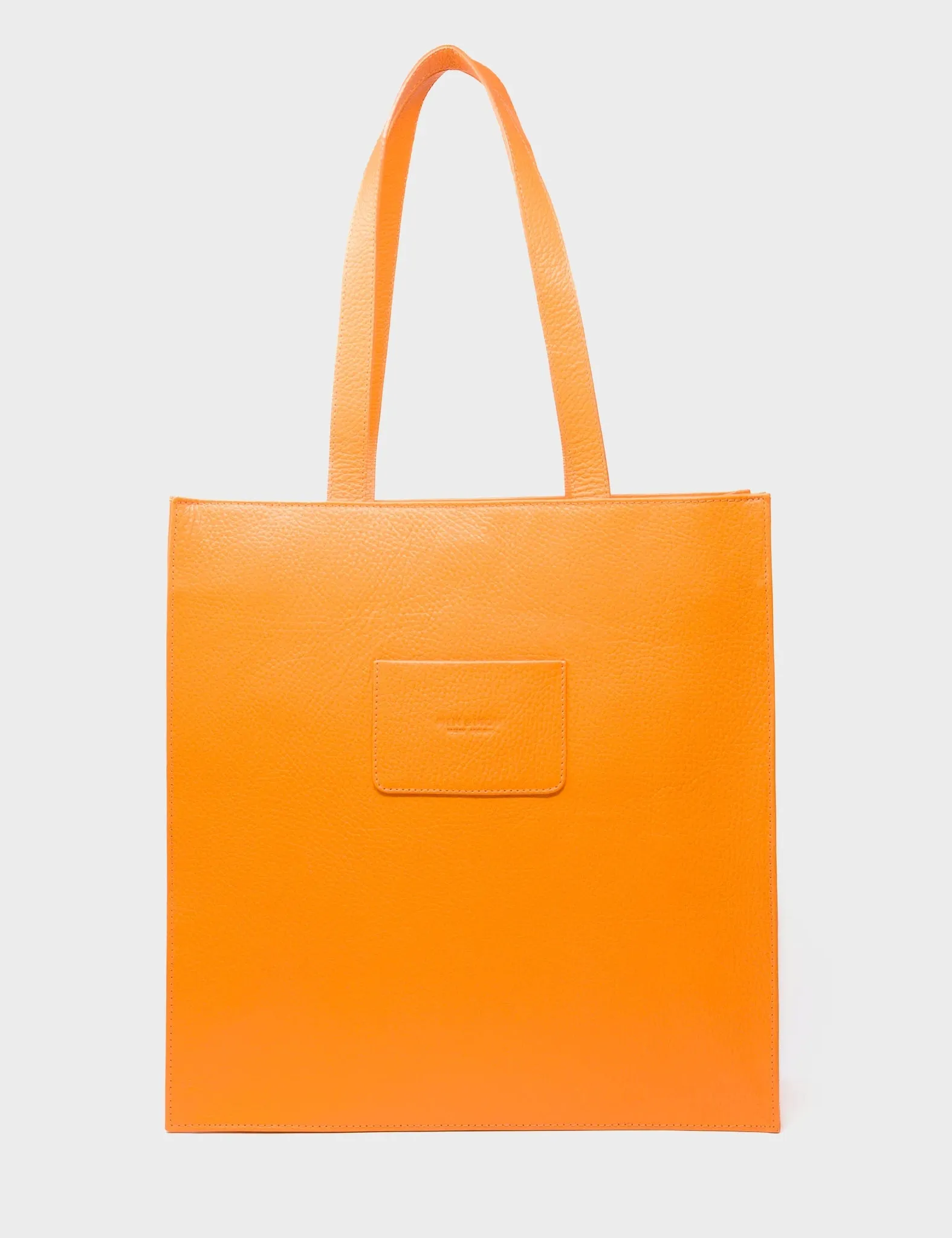 Marko Blazing Orange Leather Tote Bag - Eye Love New York Embroidery