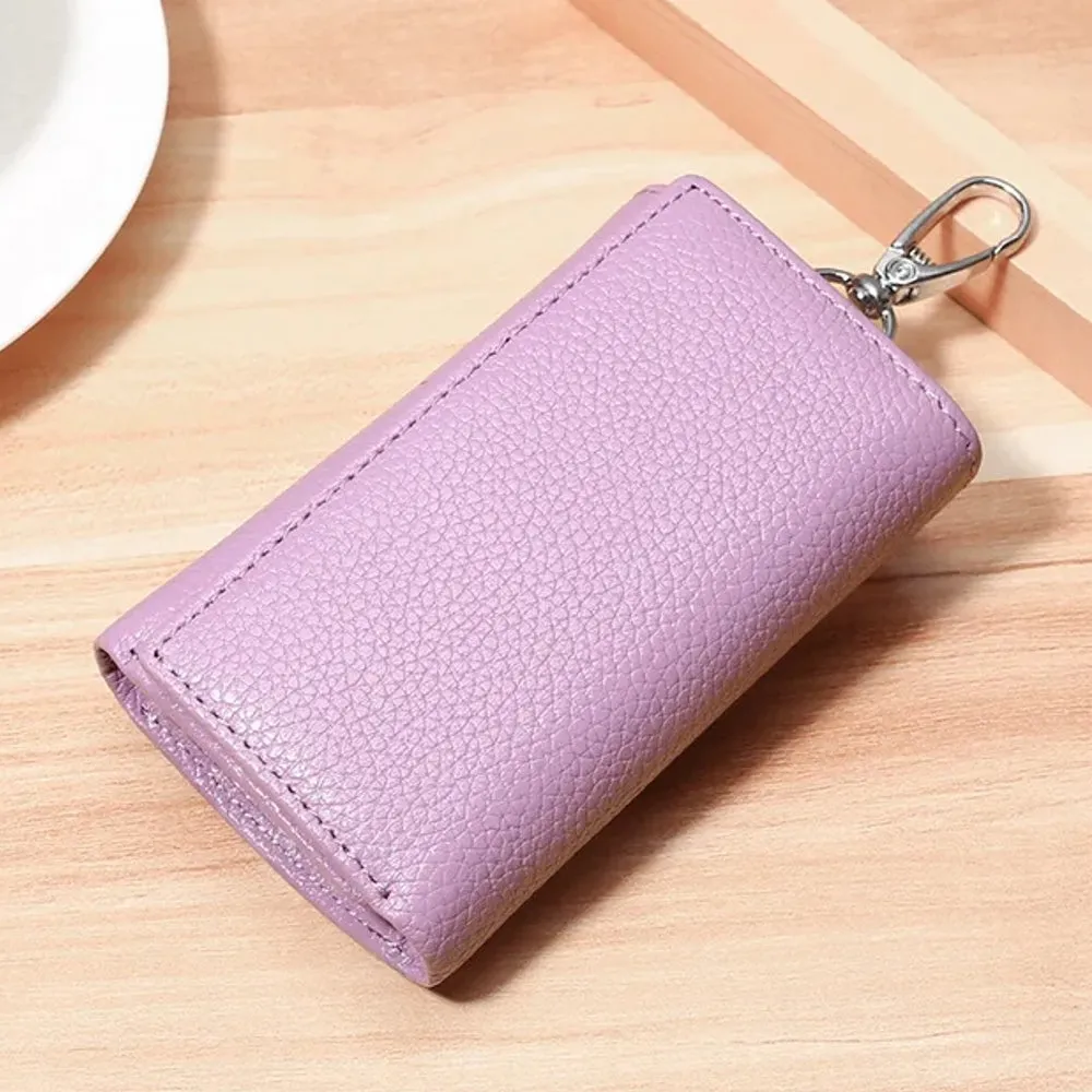 Men Genuine Leather Multifunctional Key Storage Purse Keychain Bag Hanging Wallet