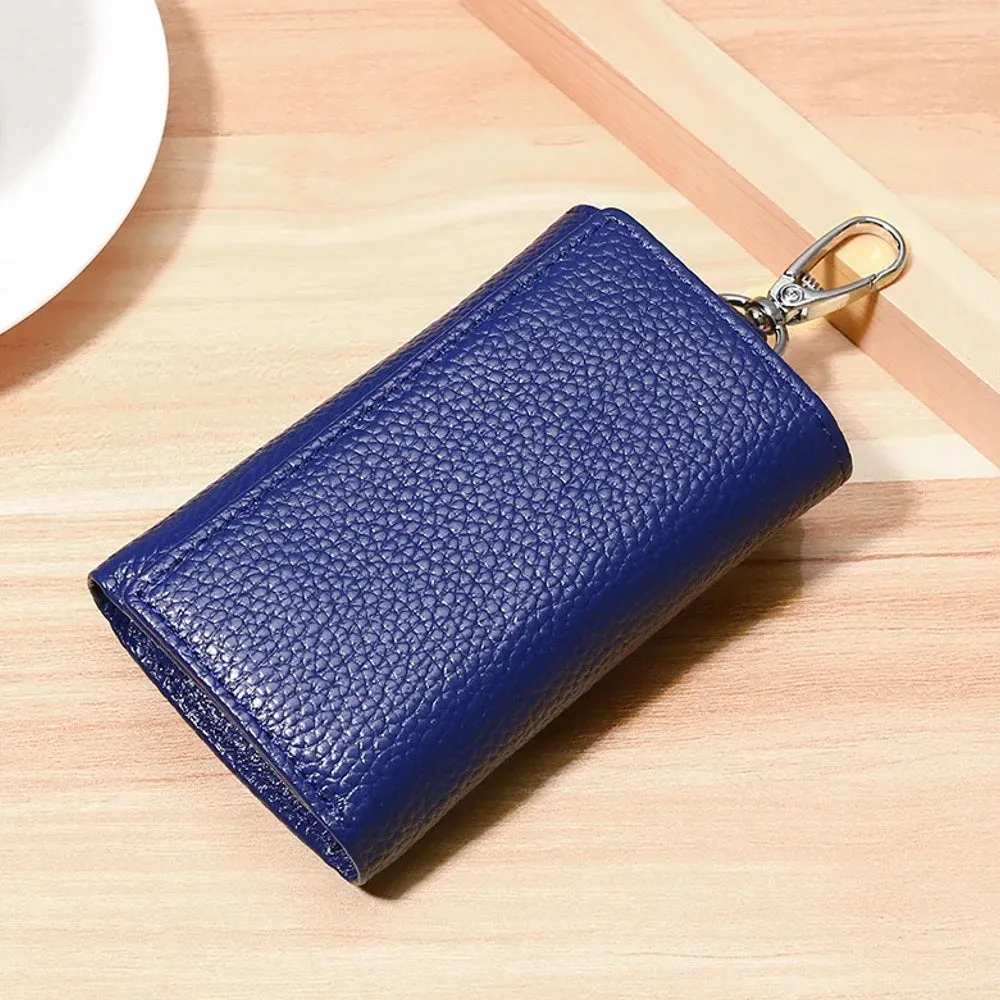 Men Genuine Leather Multifunctional Key Storage Purse Keychain Bag Hanging Wallet