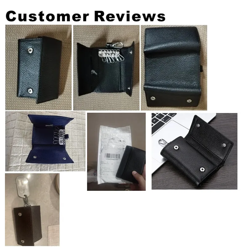 Men Genuine Leather Multifunctional Key Storage Purse Keychain Bag Hanging Wallet