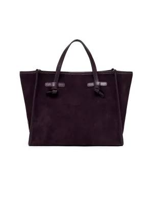 Miss Marcella 32 Plum Suede Handbag