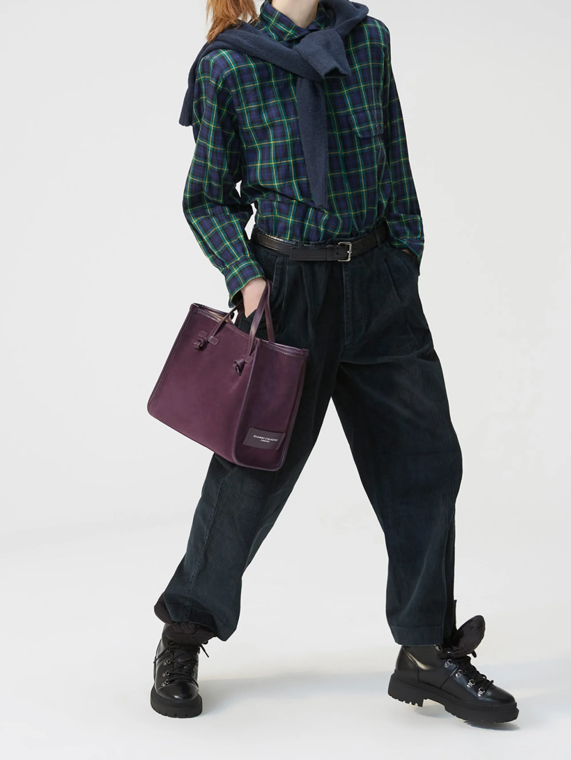 Miss Marcella 32 Plum Suede Handbag