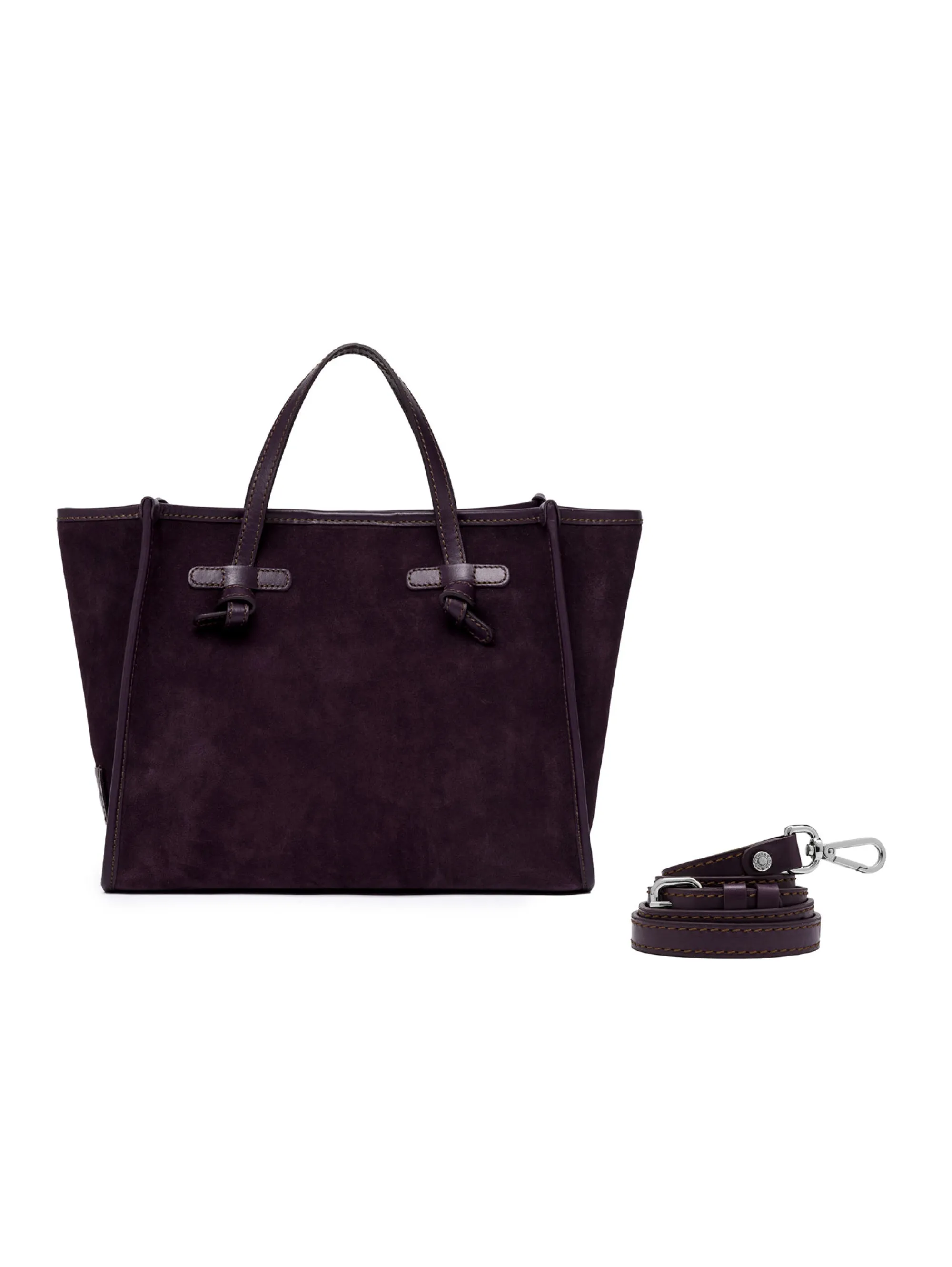 Miss Marcella 32 Plum Suede Handbag