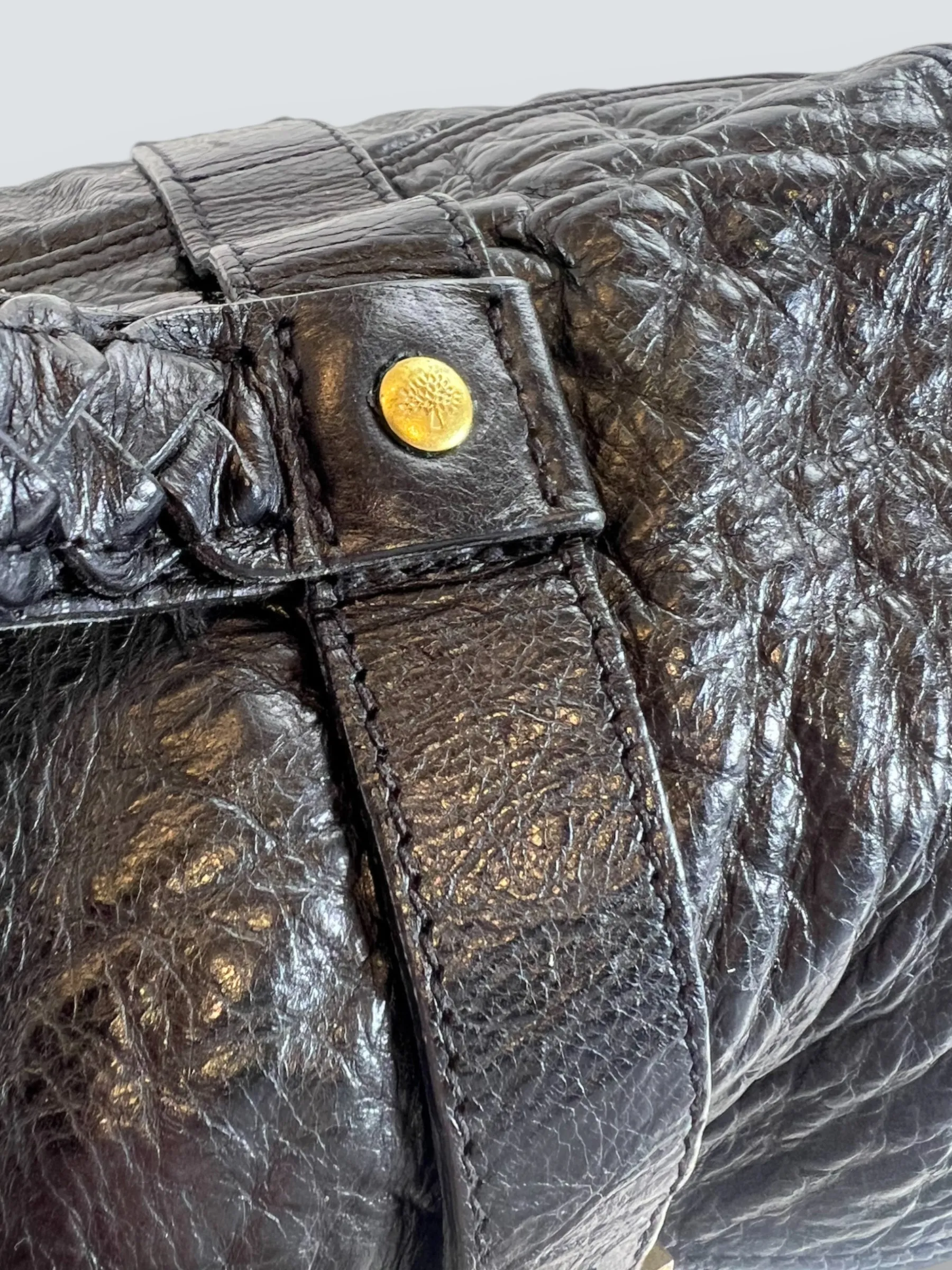Mulberry Black Leather Alexa Satchel