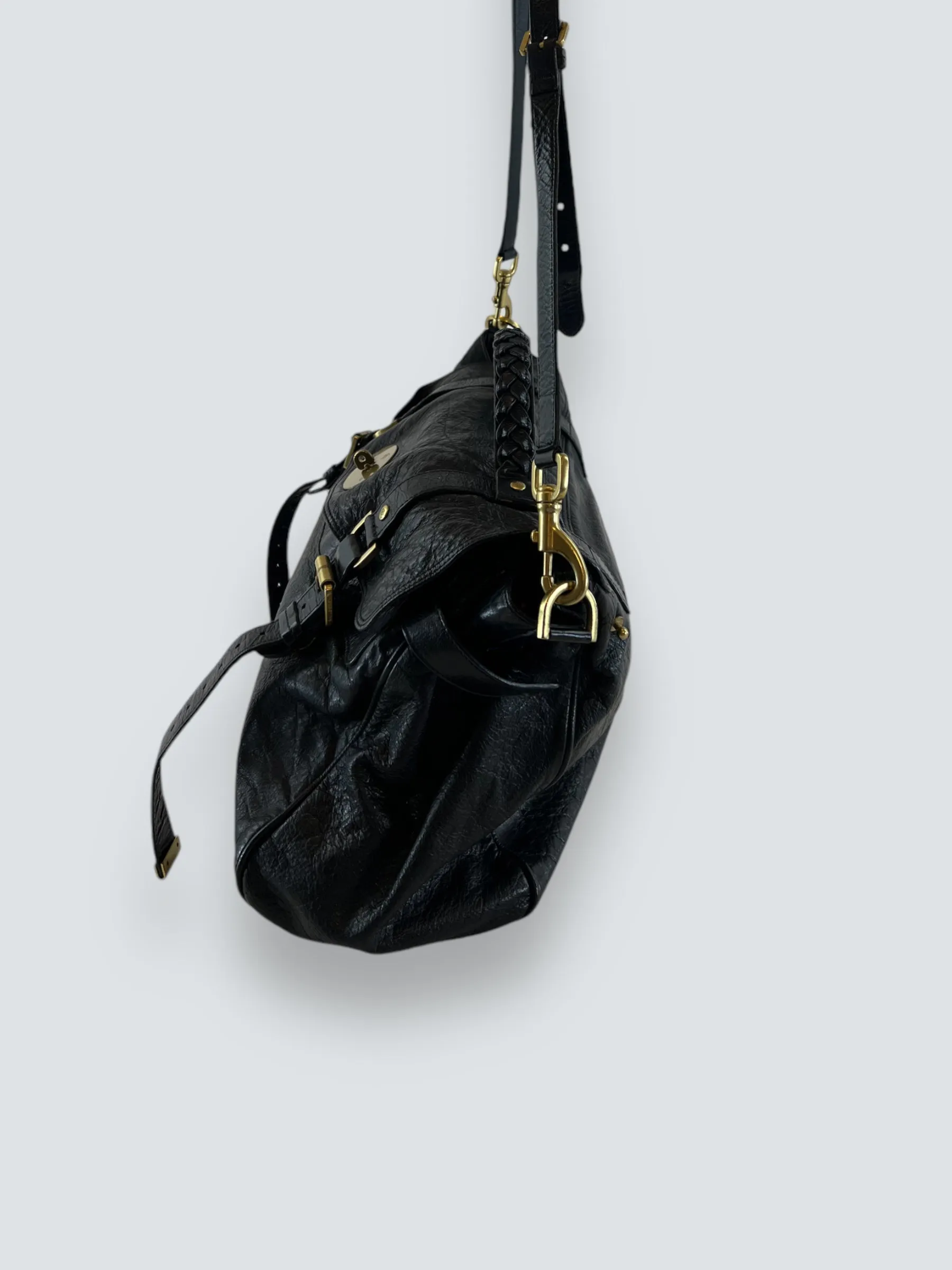 Mulberry Black Leather Alexa Satchel