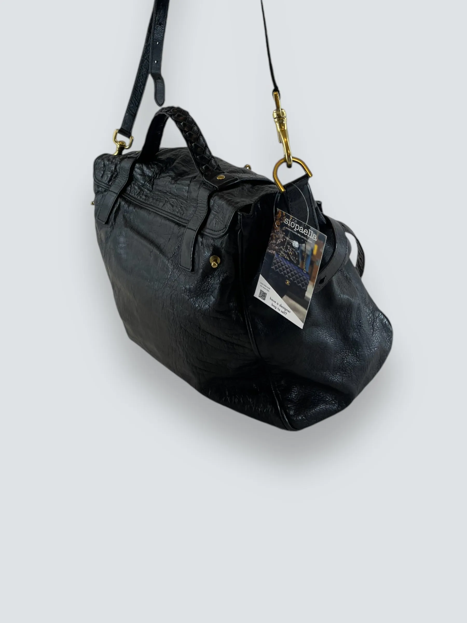 Mulberry Black Leather Alexa Satchel