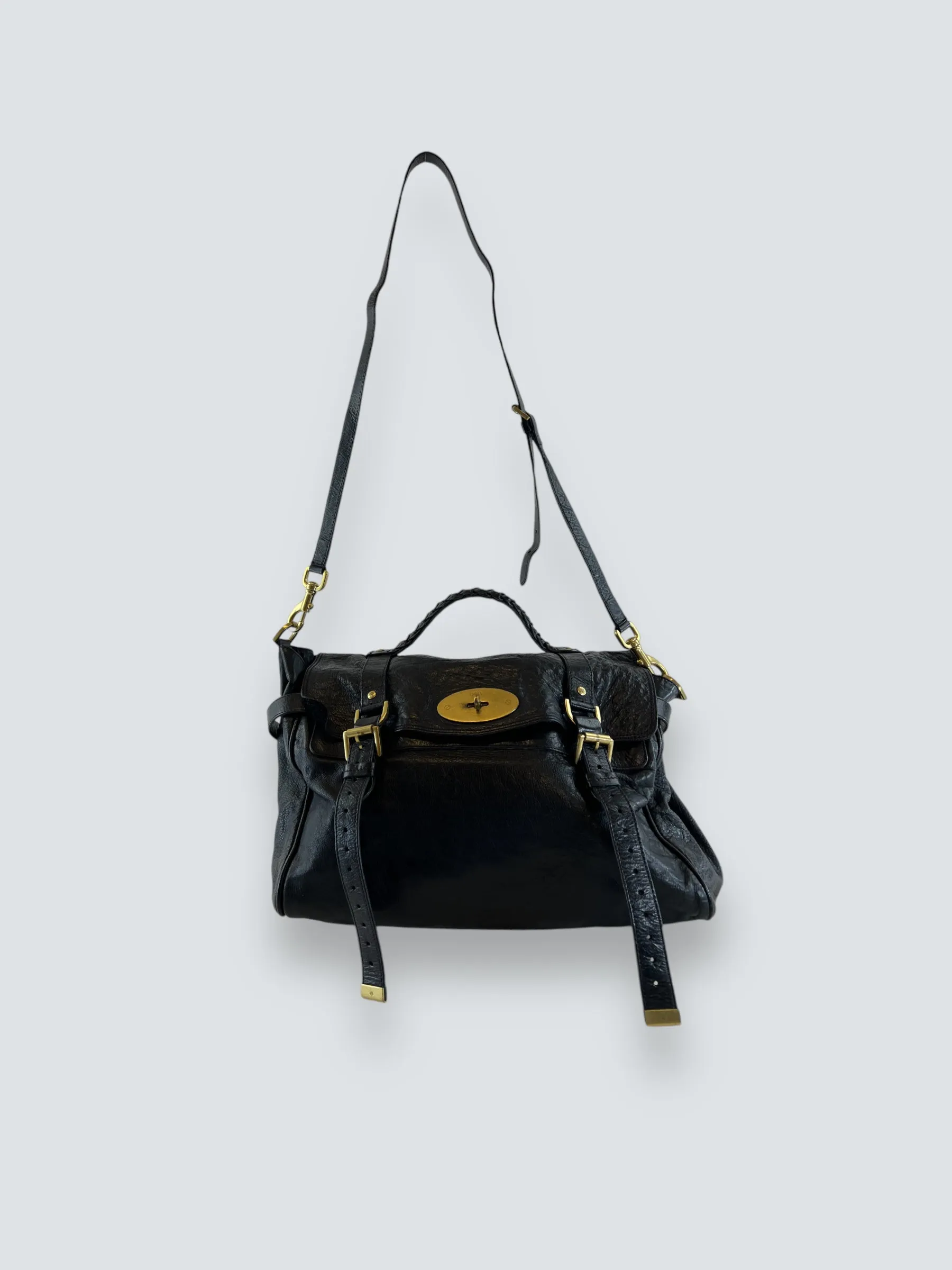 Mulberry Black Leather Alexa Satchel