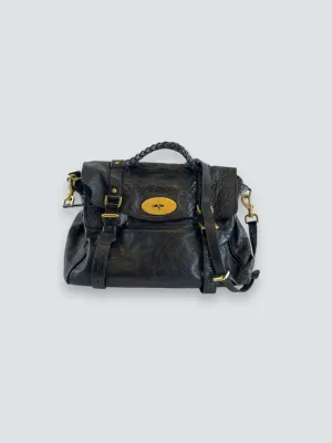 Mulberry Black Leather Alexa Satchel