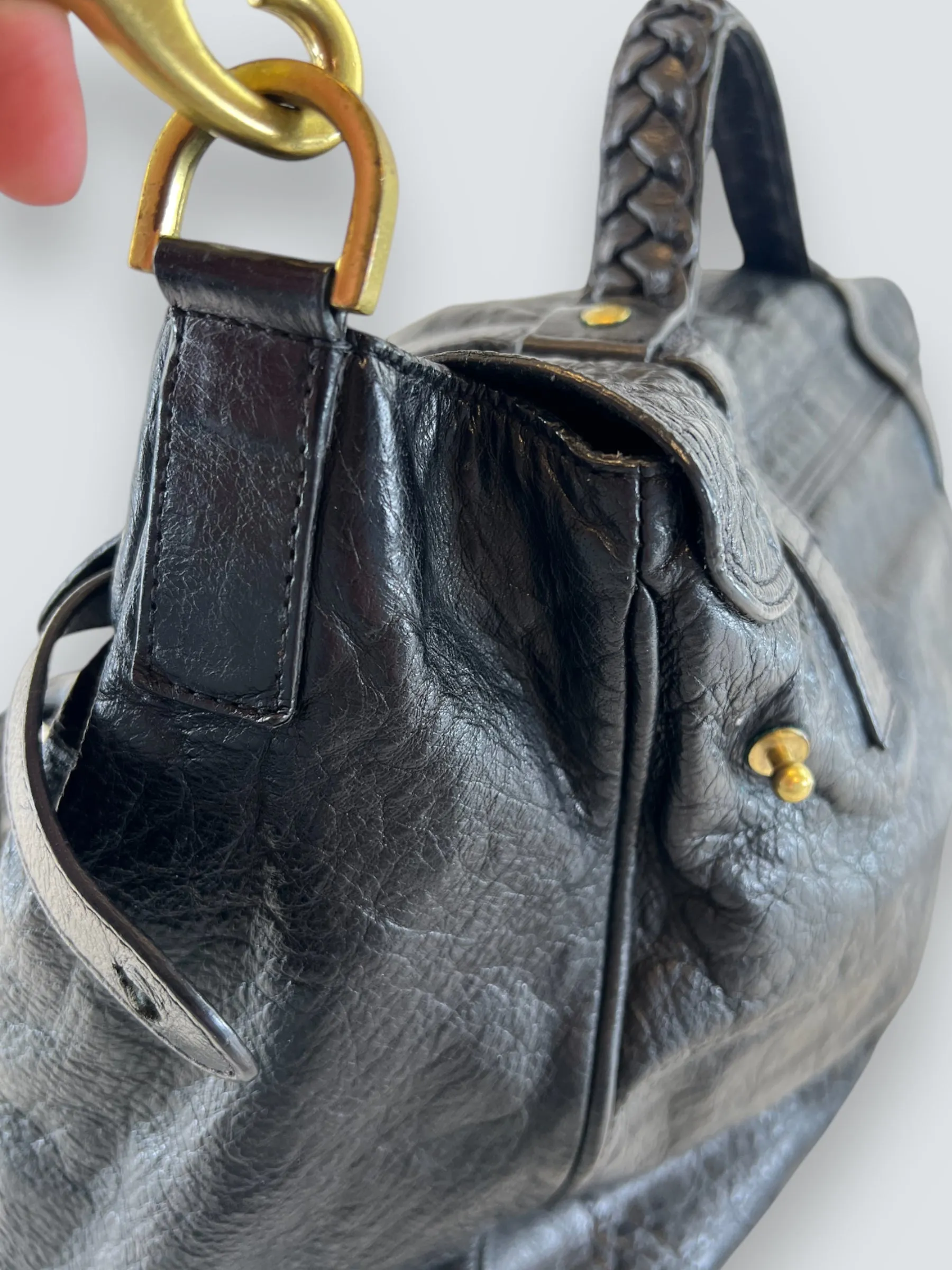 Mulberry Black Leather Alexa Satchel