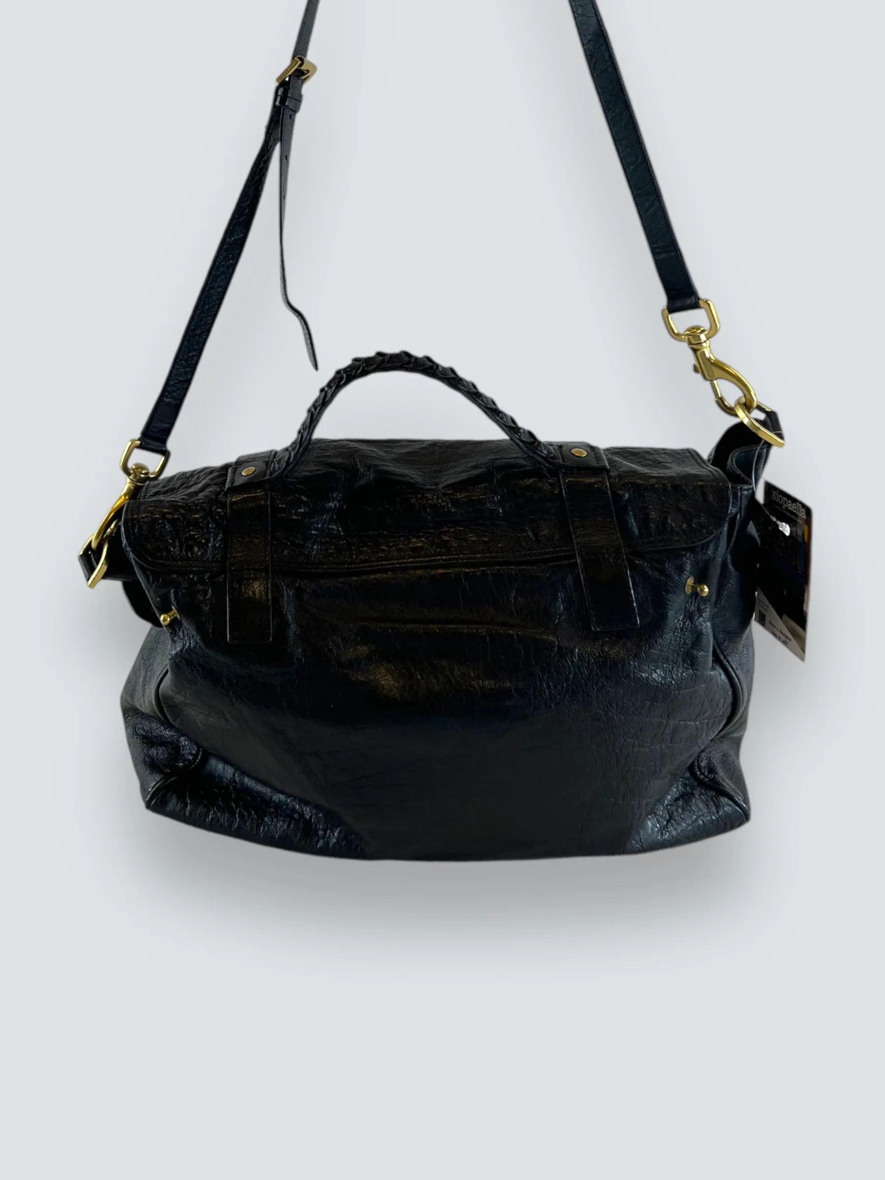 Mulberry Black Leather Alexa Satchel