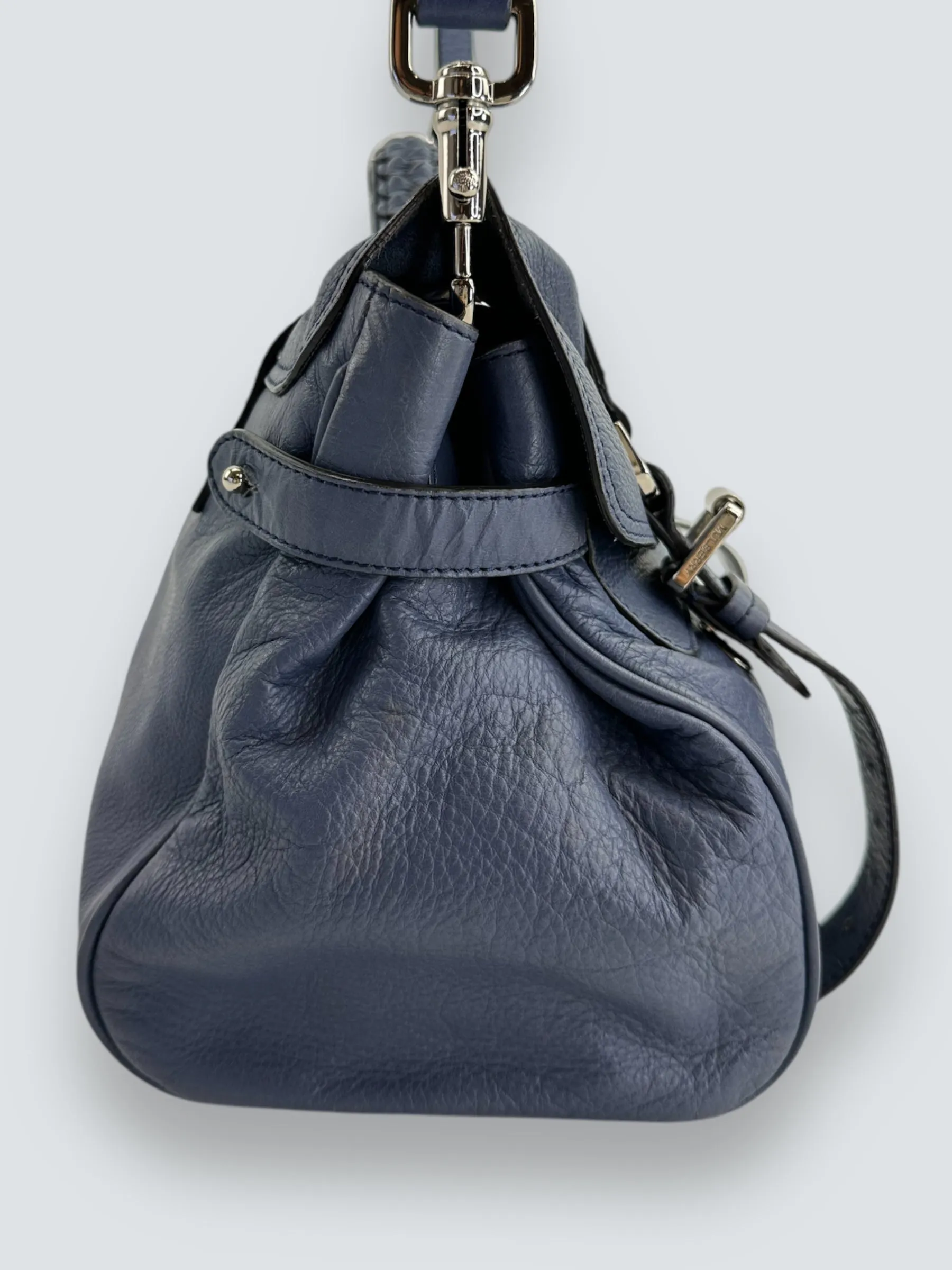 Mulberry Blue Leather Alexa Satchel