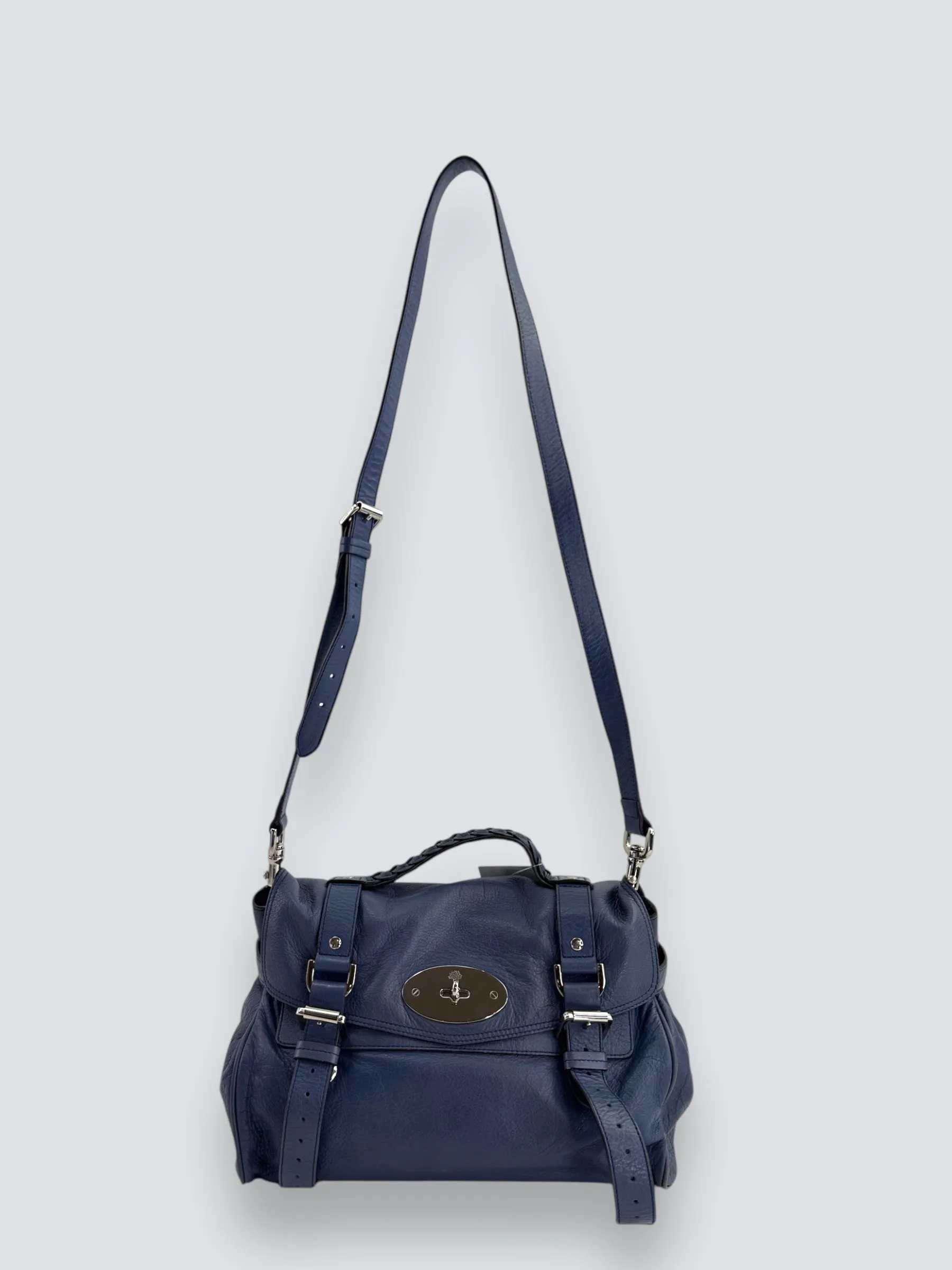 Mulberry Blue Leather Alexa Satchel