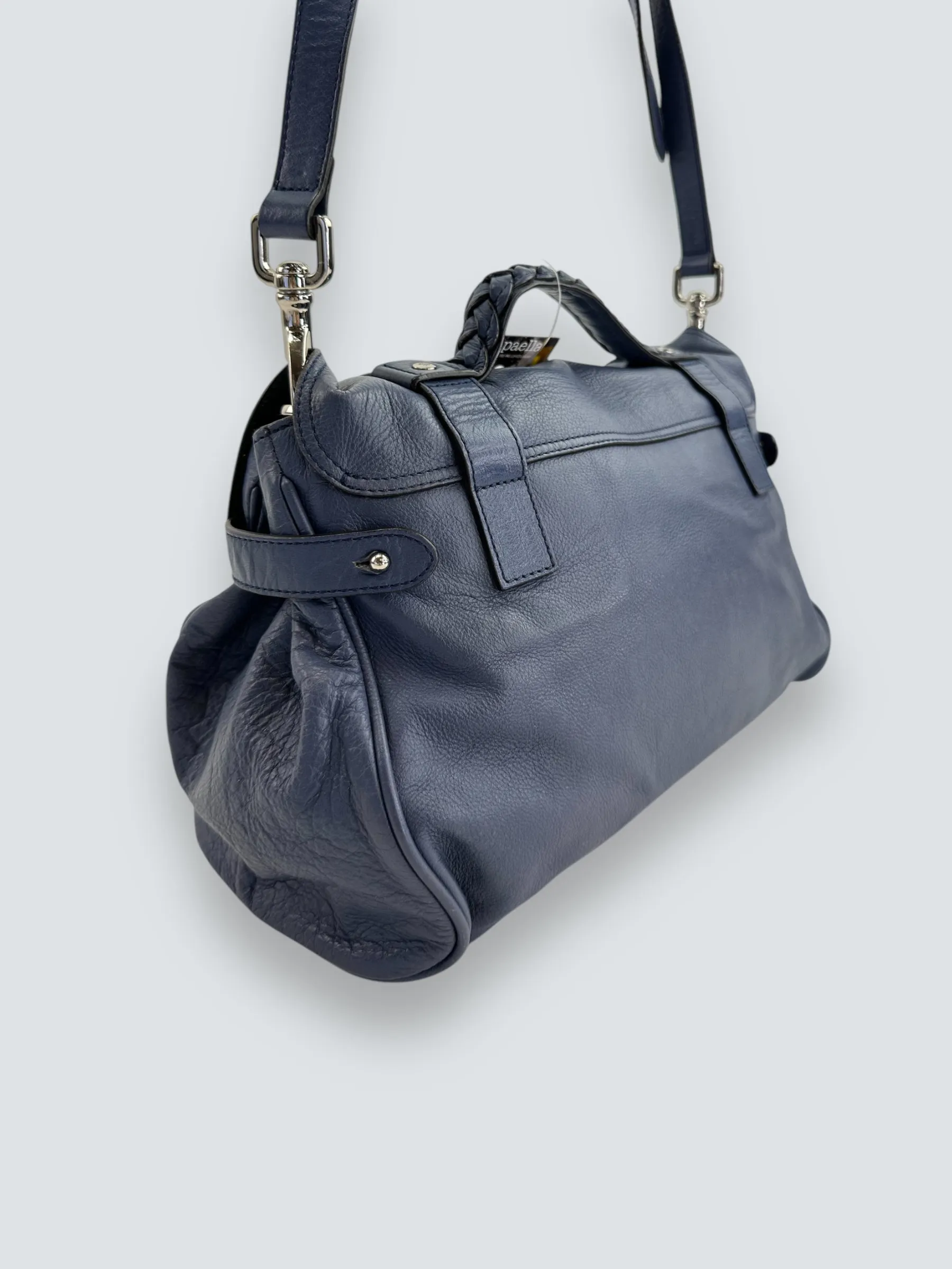 Mulberry Blue Leather Alexa Satchel