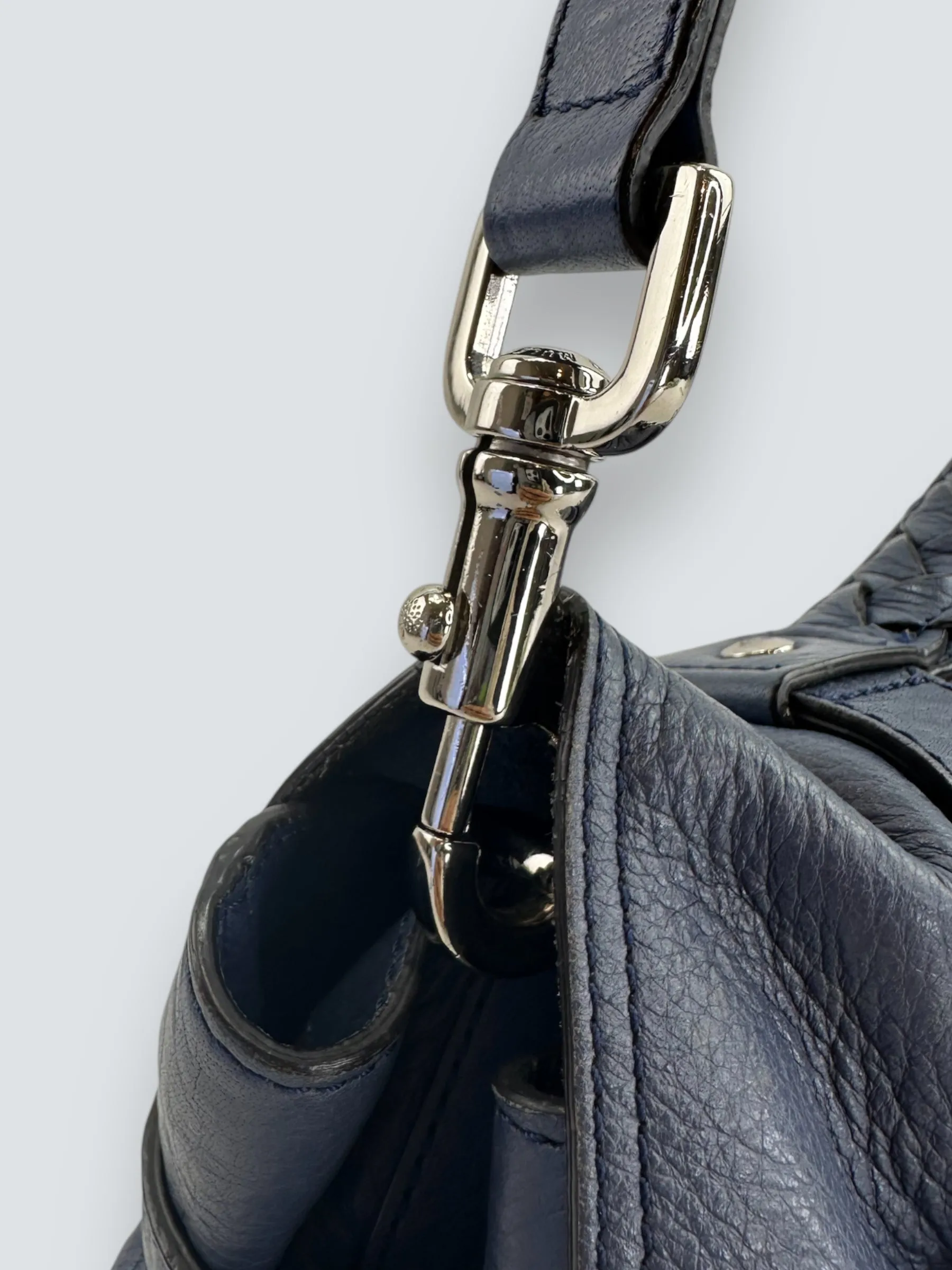 Mulberry Blue Leather Alexa Satchel
