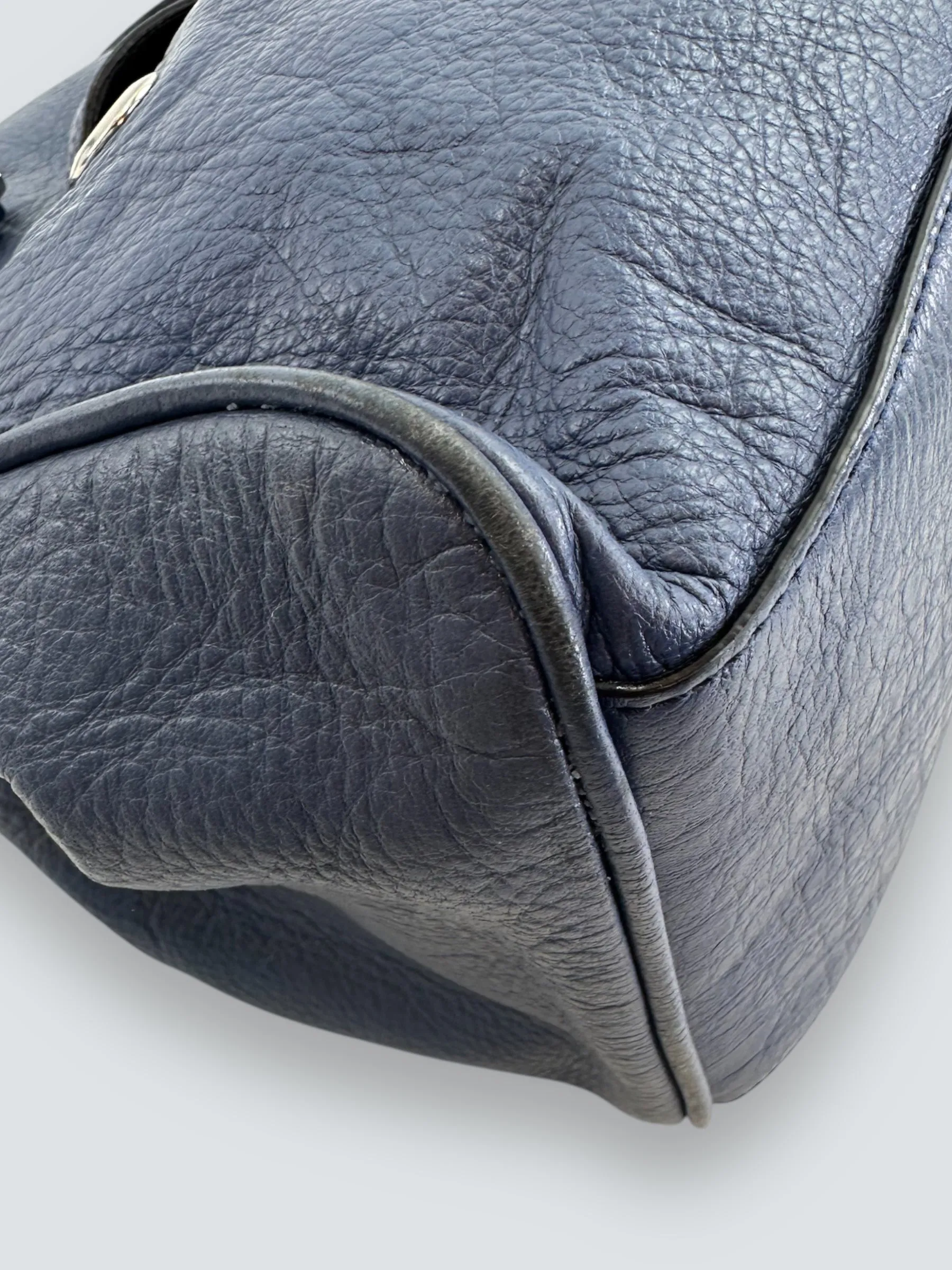 Mulberry Blue Leather Alexa Satchel