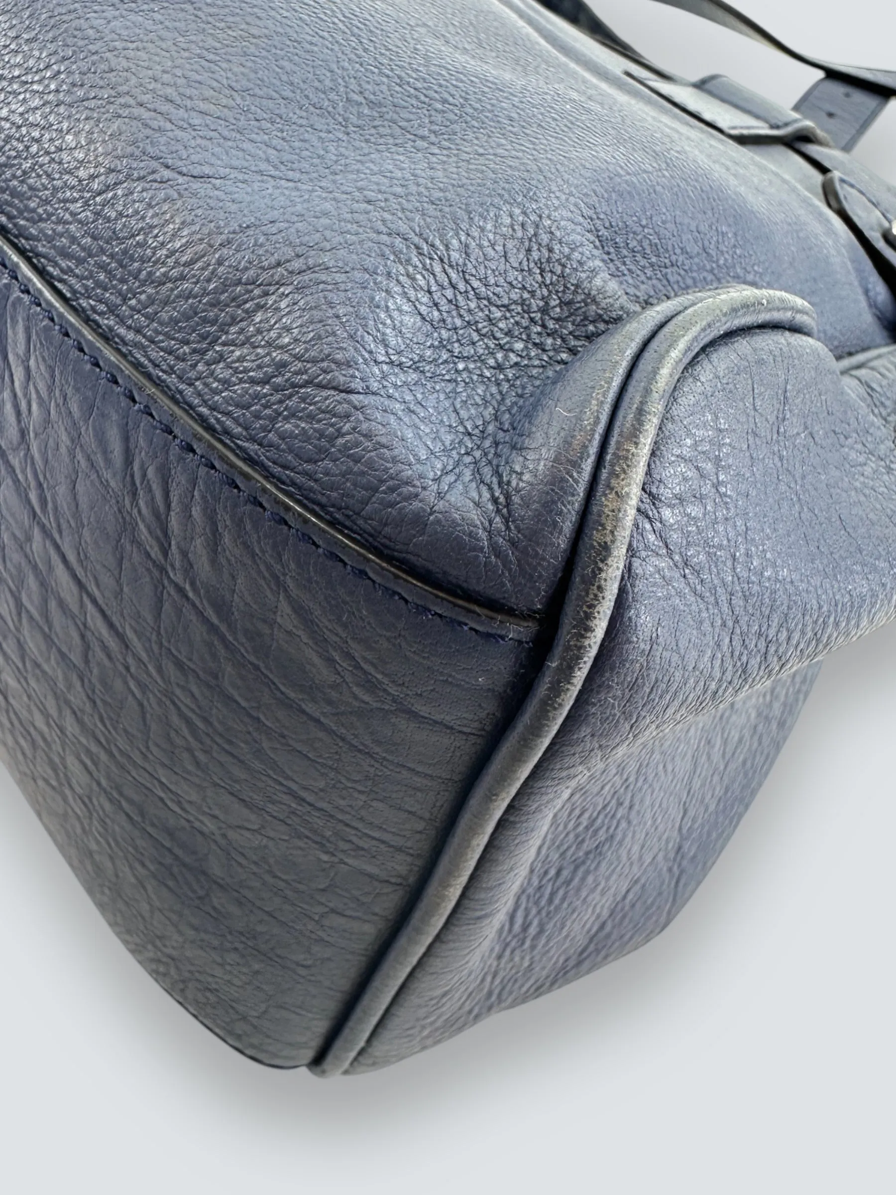 Mulberry Blue Leather Alexa Satchel