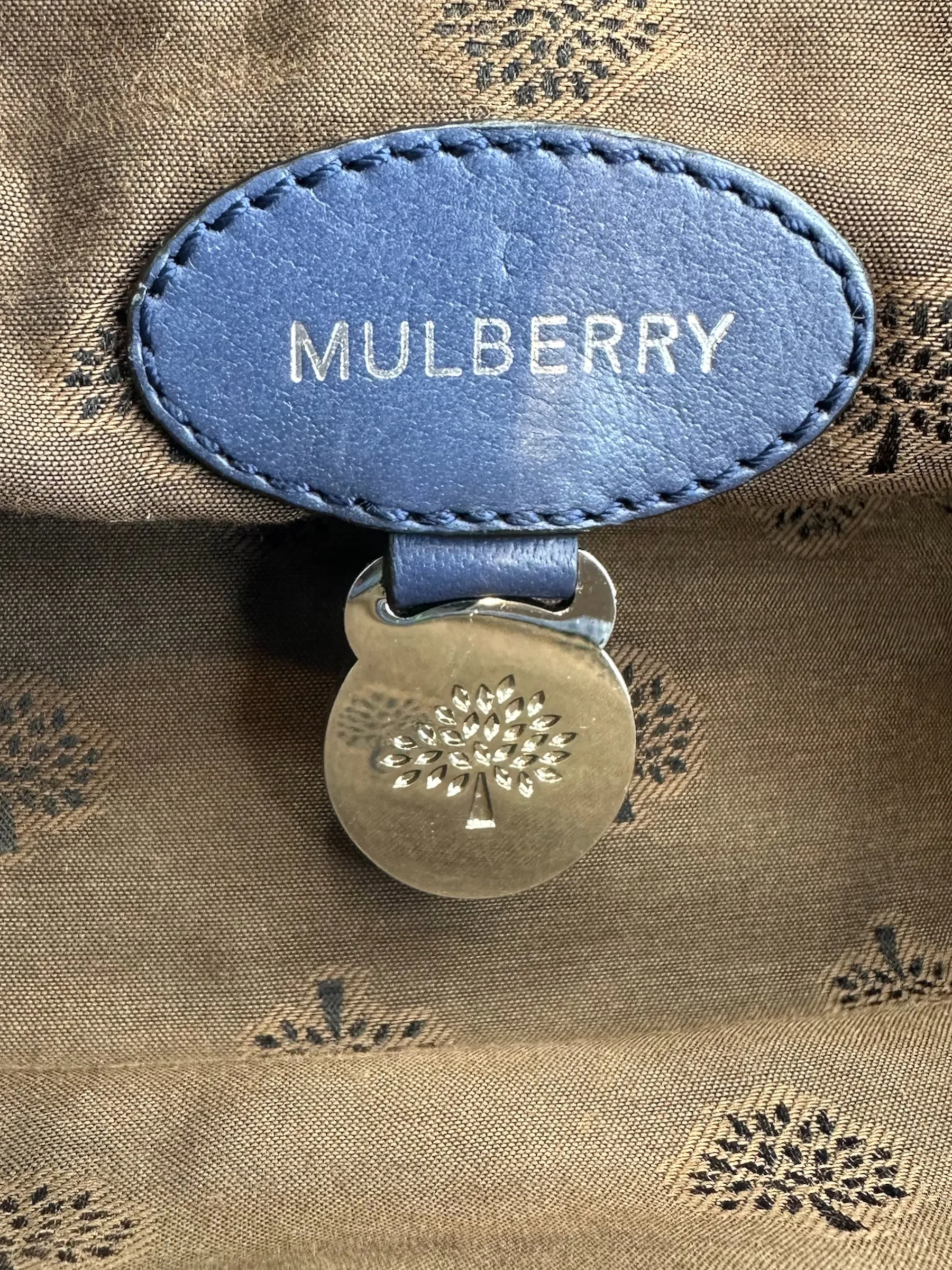 Mulberry Blue Leather Alexa Satchel
