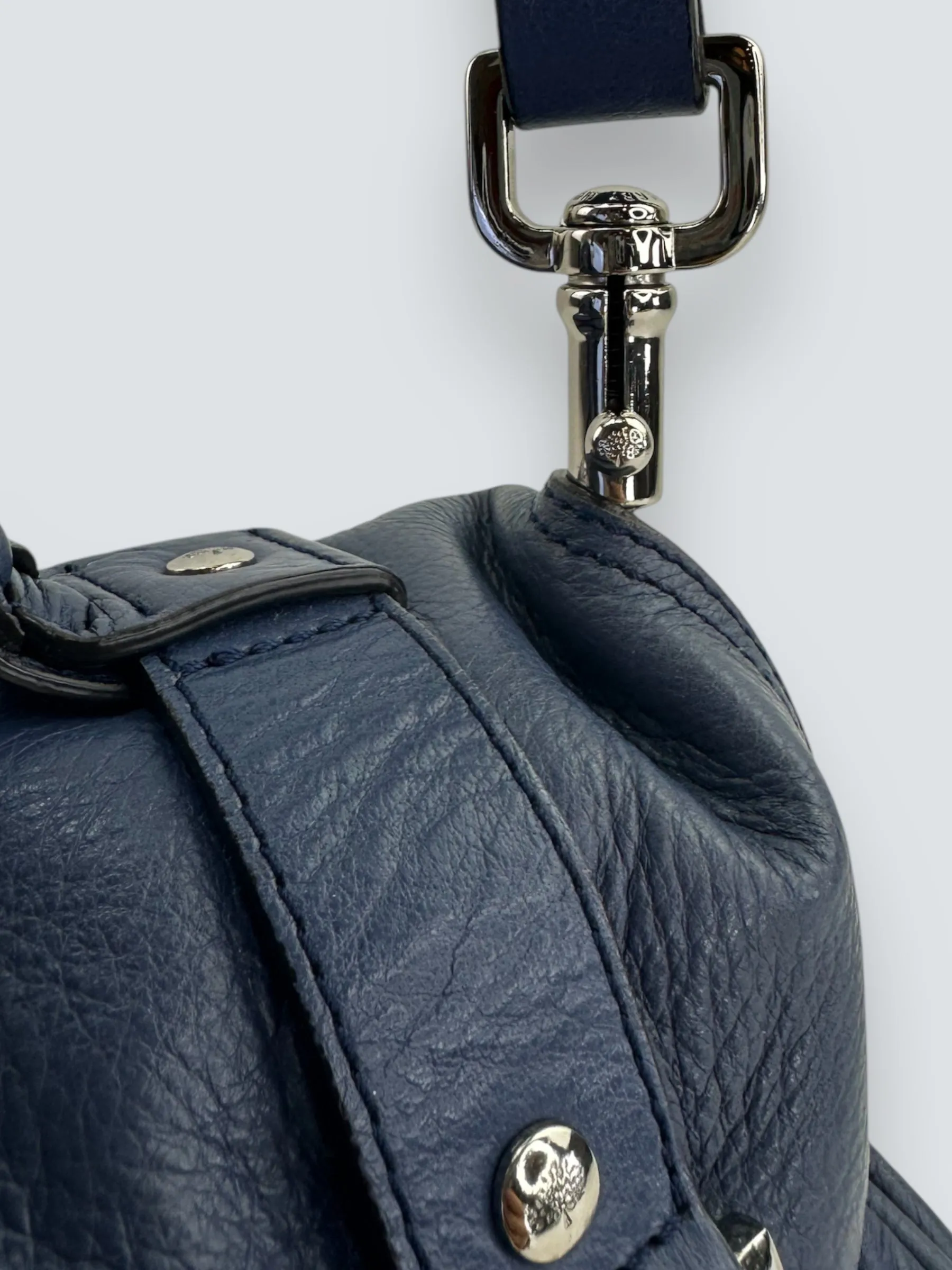 Mulberry Blue Leather Alexa Satchel