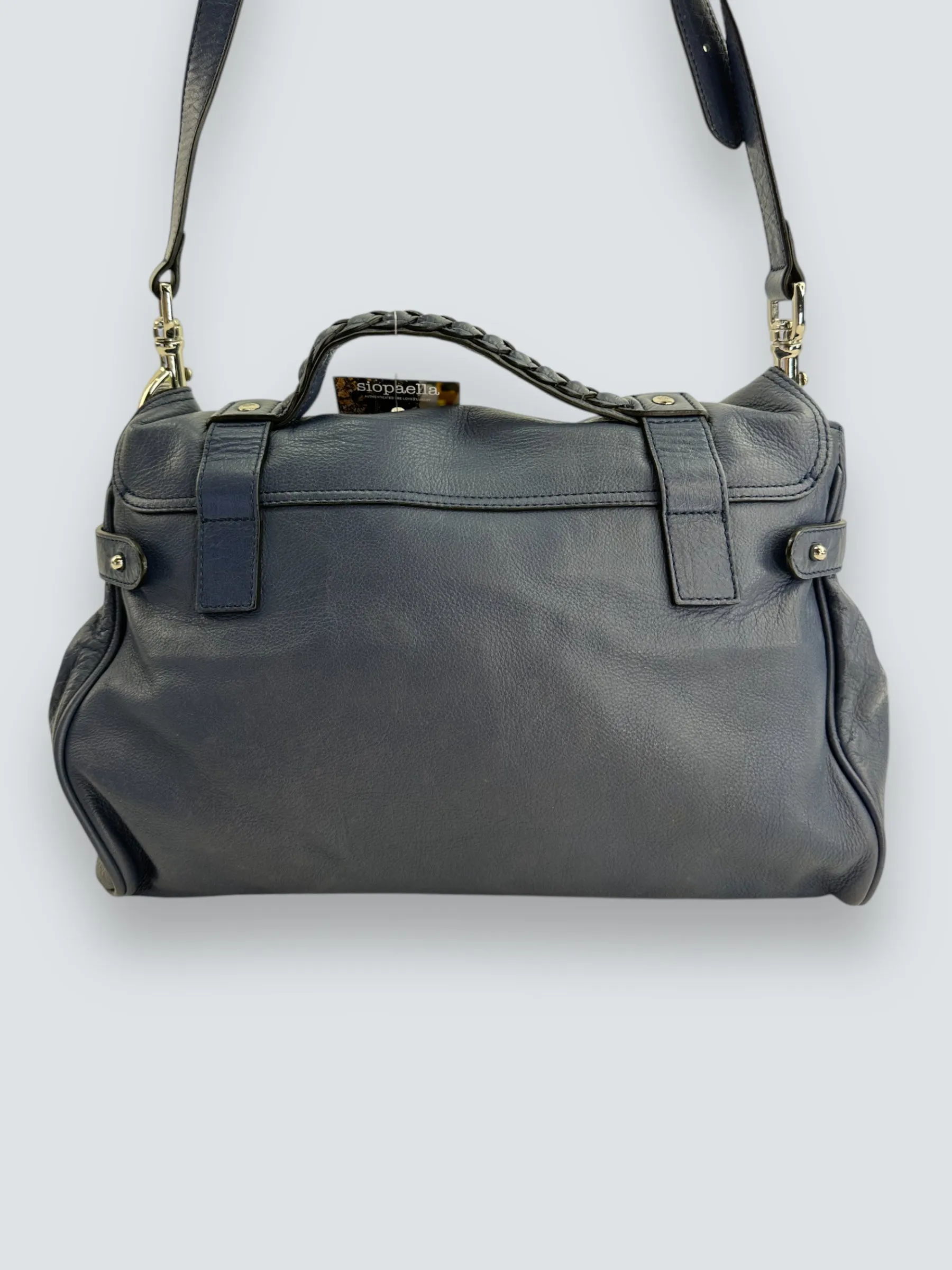 Mulberry Blue Leather Alexa Satchel